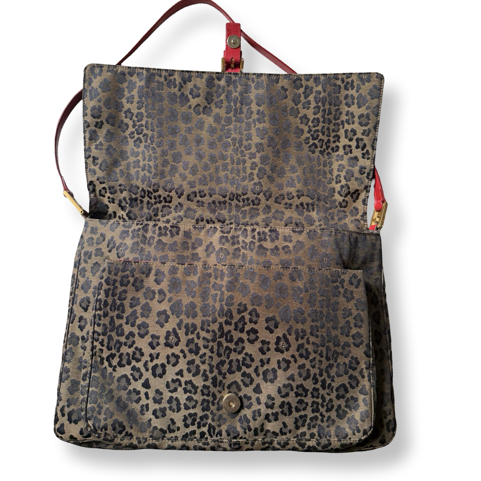 Fendi Vintage Leopard Messenger Bag