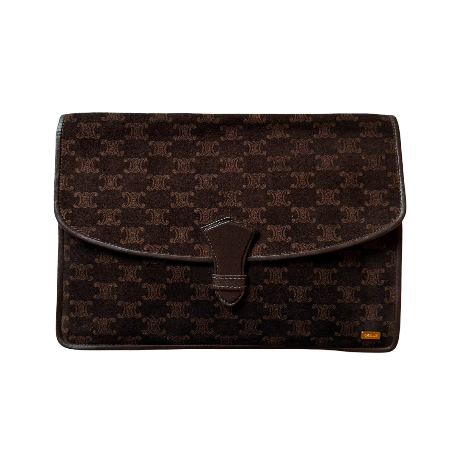 Celine Vintage Suede Macadam Clutch