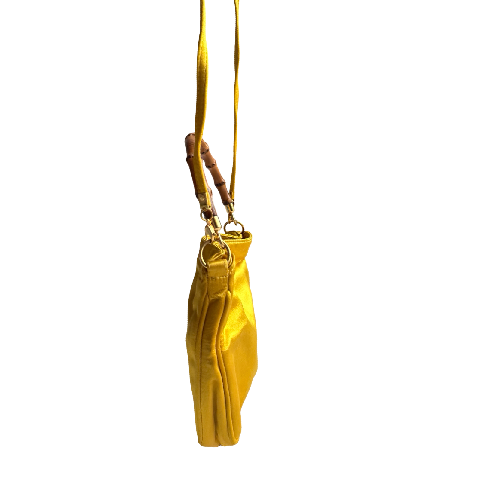Gucci Vintage Satin Bamboo Hobo