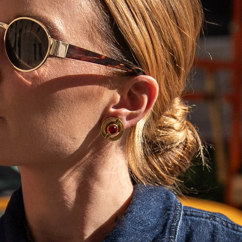 Givenchy Vintage Red Stone Earrings