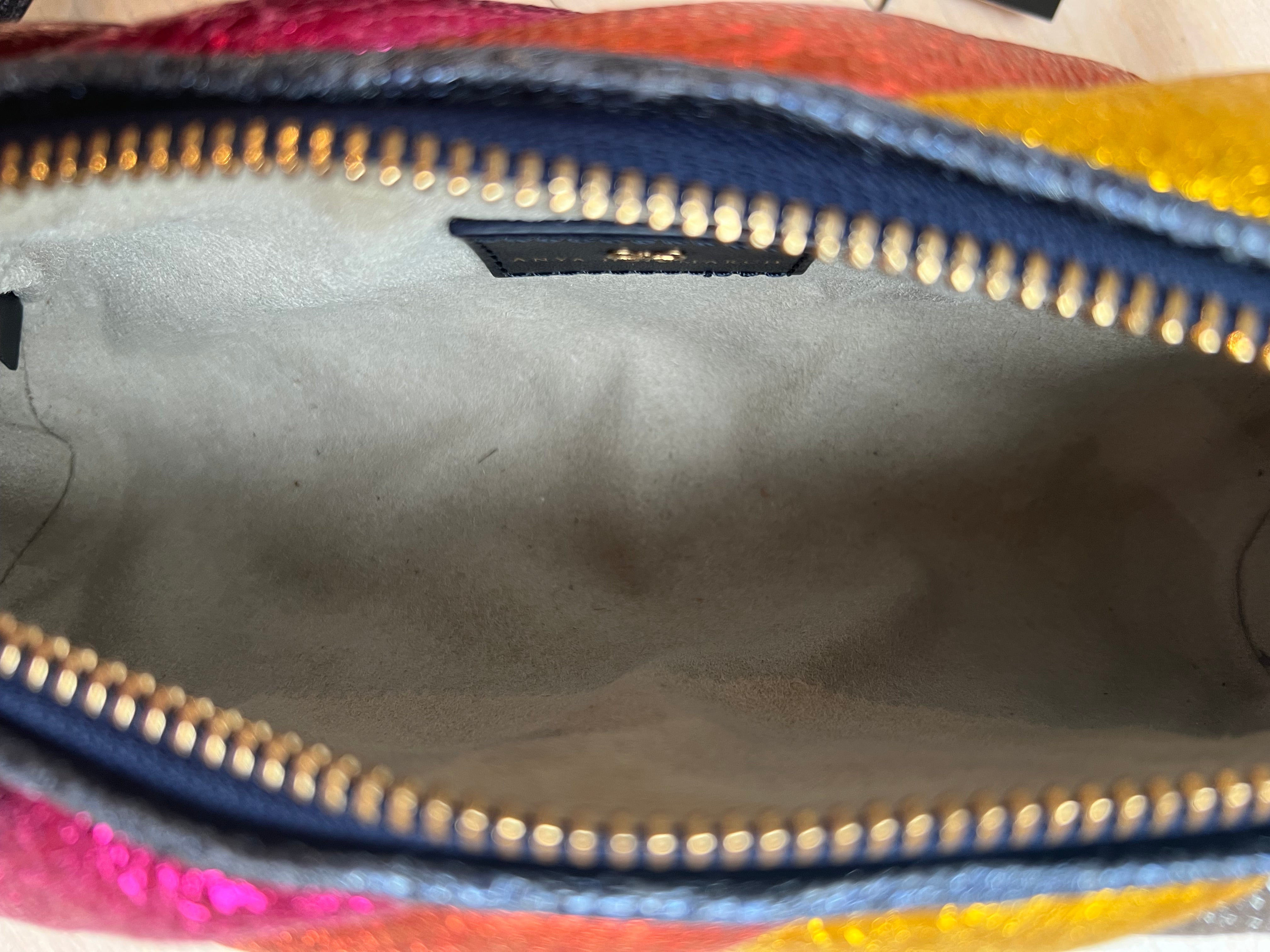 Rainbow roll bag multicolor metallic leather