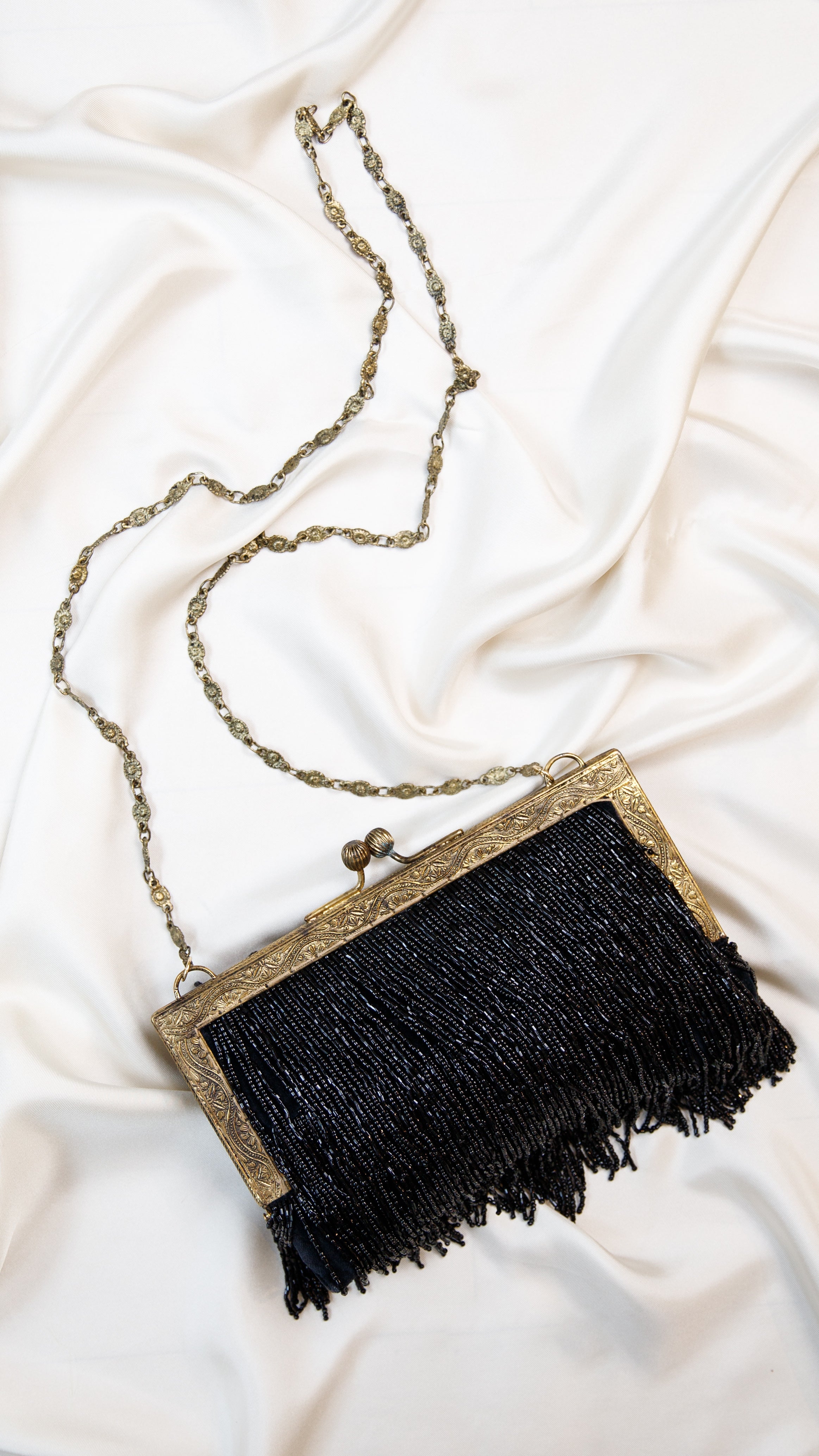 Hand made vintage inspired one of a kind fully beaded fringe evening bag Island to East Side X the Vintage New Yorker