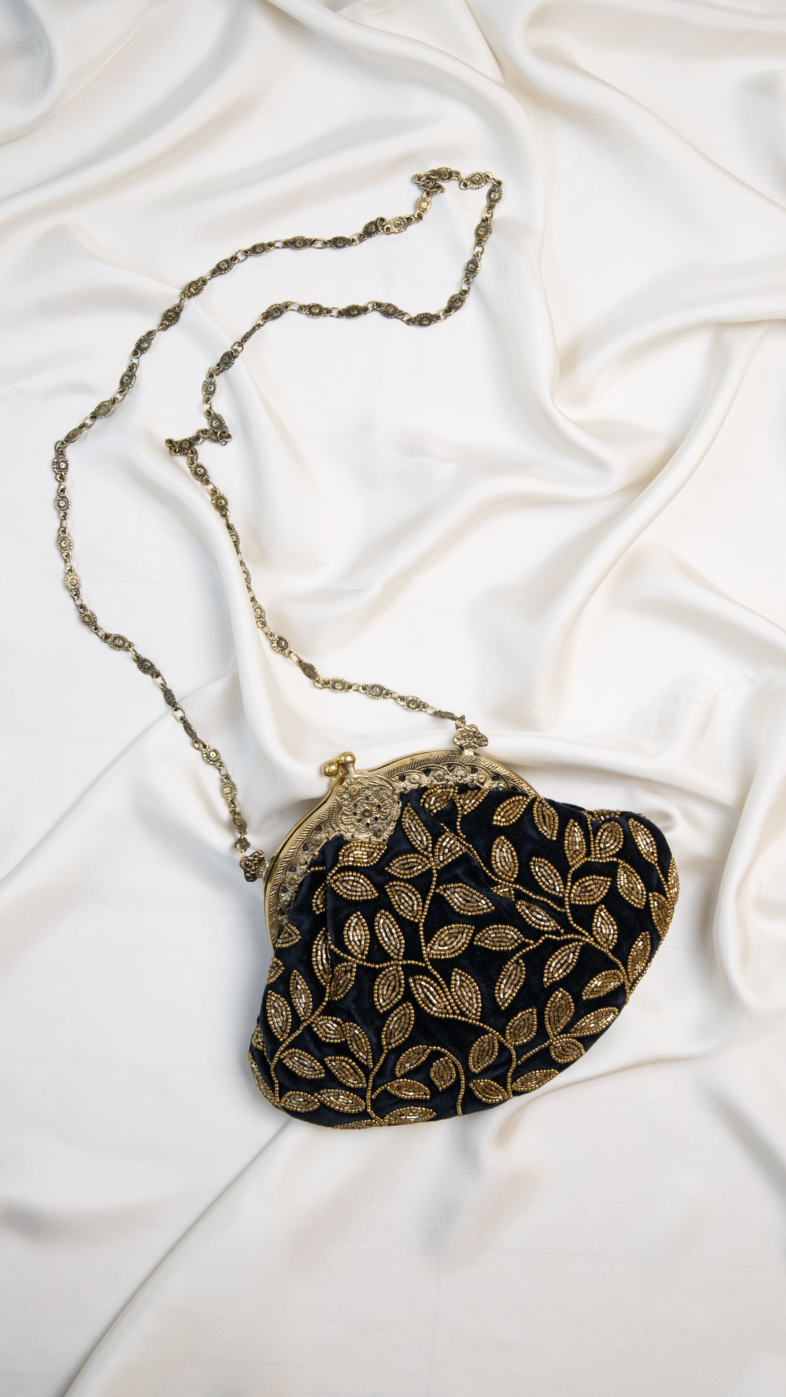 Hand made vintage inspired one of a kind velvet beaded evening bag Island to East Side X the Vintage New Yorker