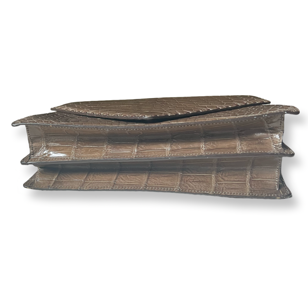 Old authentic Bottega croc skin light brown taupe color