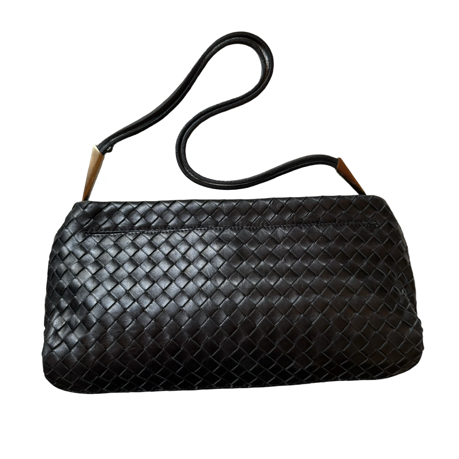 Bottega Veneta authentic vintage 90s Black Leather Shoulder Bag