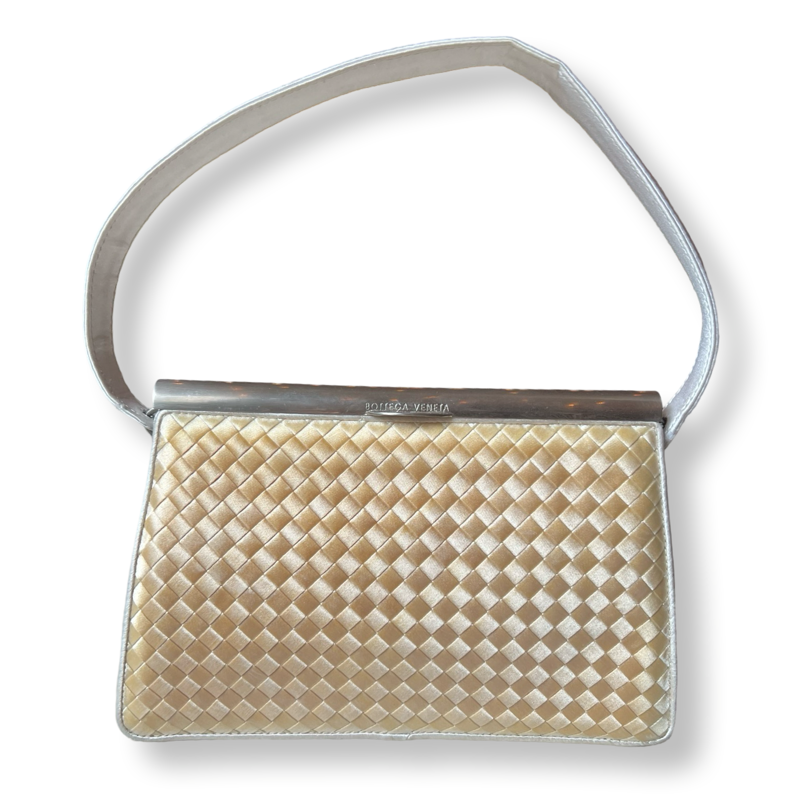Bottega Veneta old 1980s satin hand bag authentic