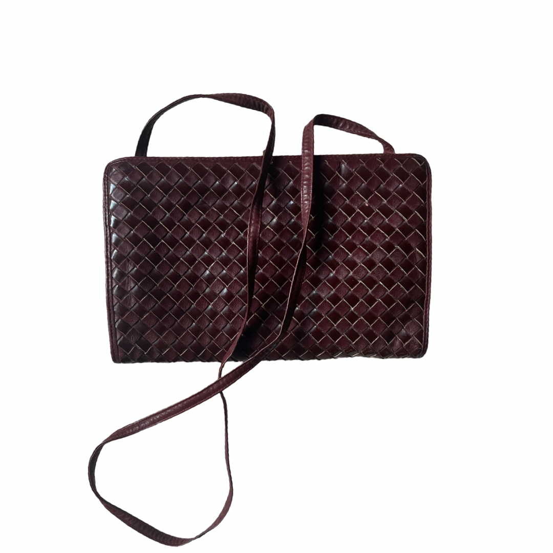 Bottega Veneta Vintage burgundy retro leather weave Bag