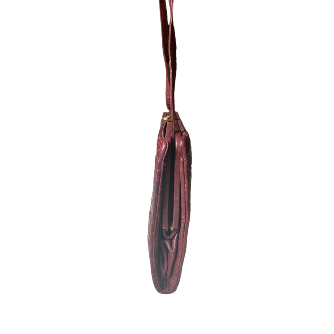 Bottega Veneta red leather woven retro Bag