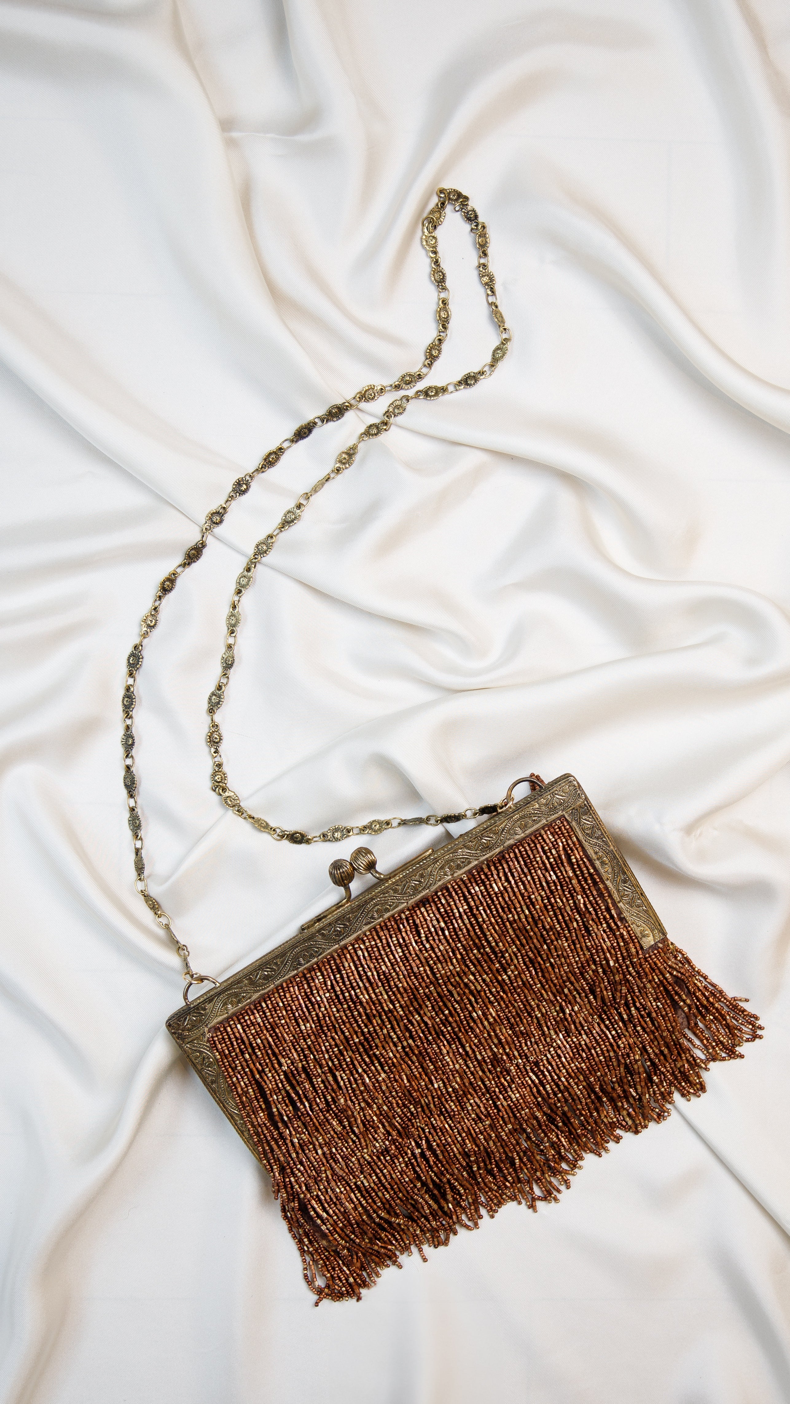 Hand made vintage inspired one of a kind fully beaded fringe evening bag Island to East Side X the Vintage New Yorker