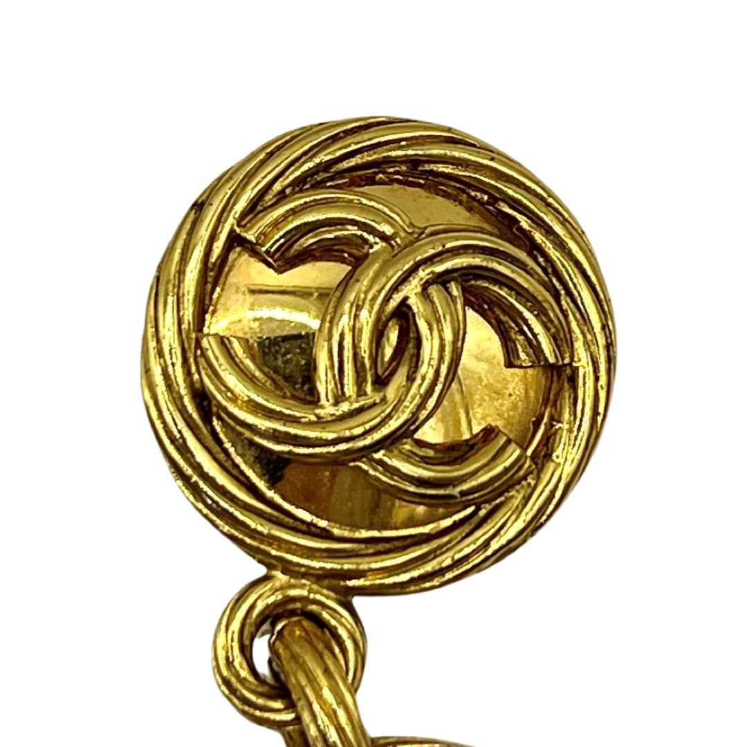 gold chanel earrings cc
