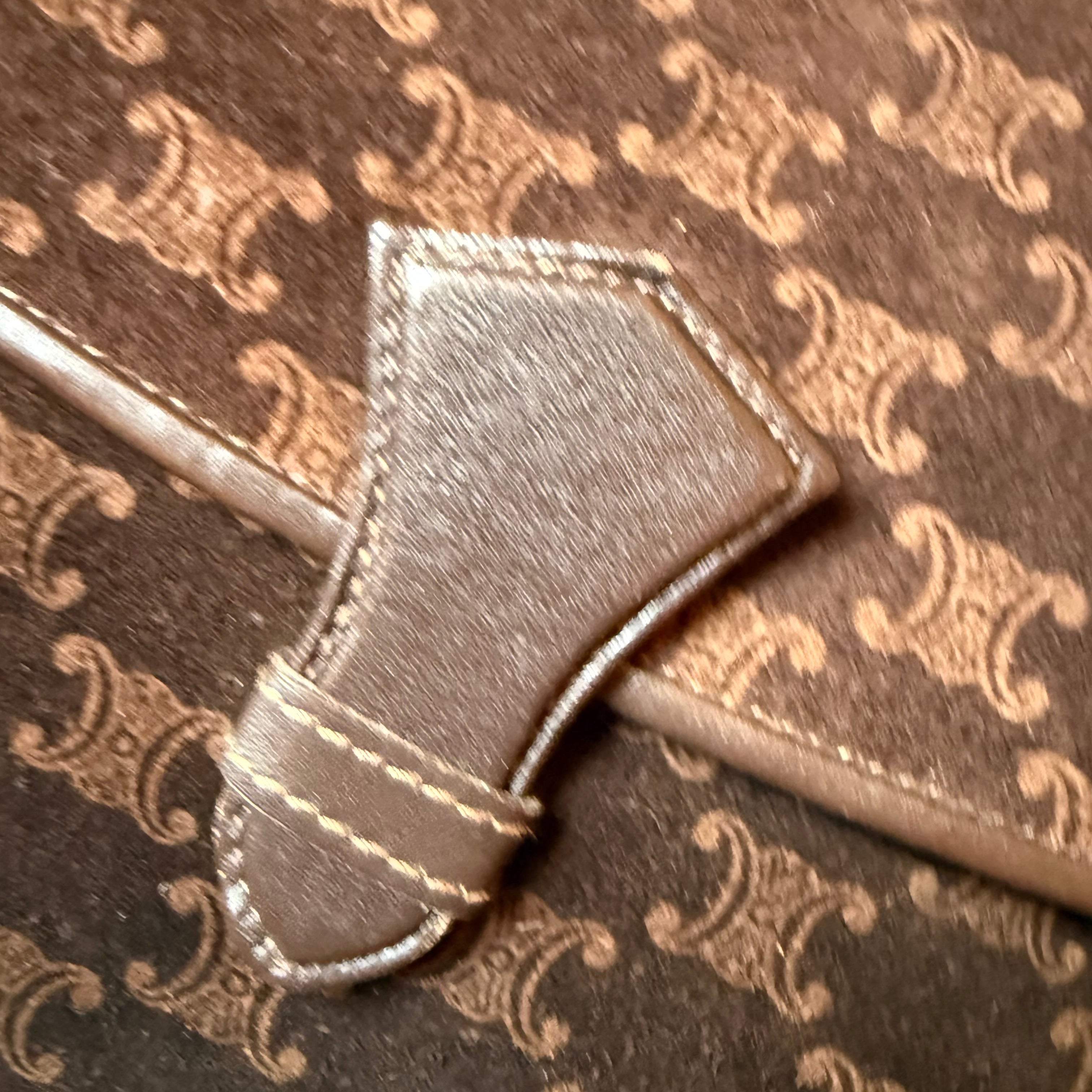 Celine Macadam Vintage Suede Clutch authentic 1960s old celine
