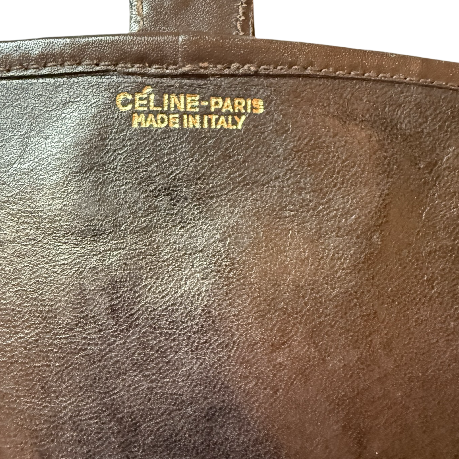 Old Celine 60s Brown leather and Suede hand clutch