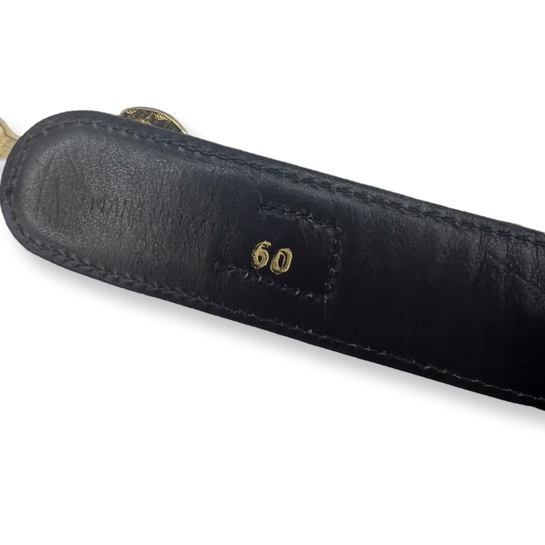 celine black leather belt extra small