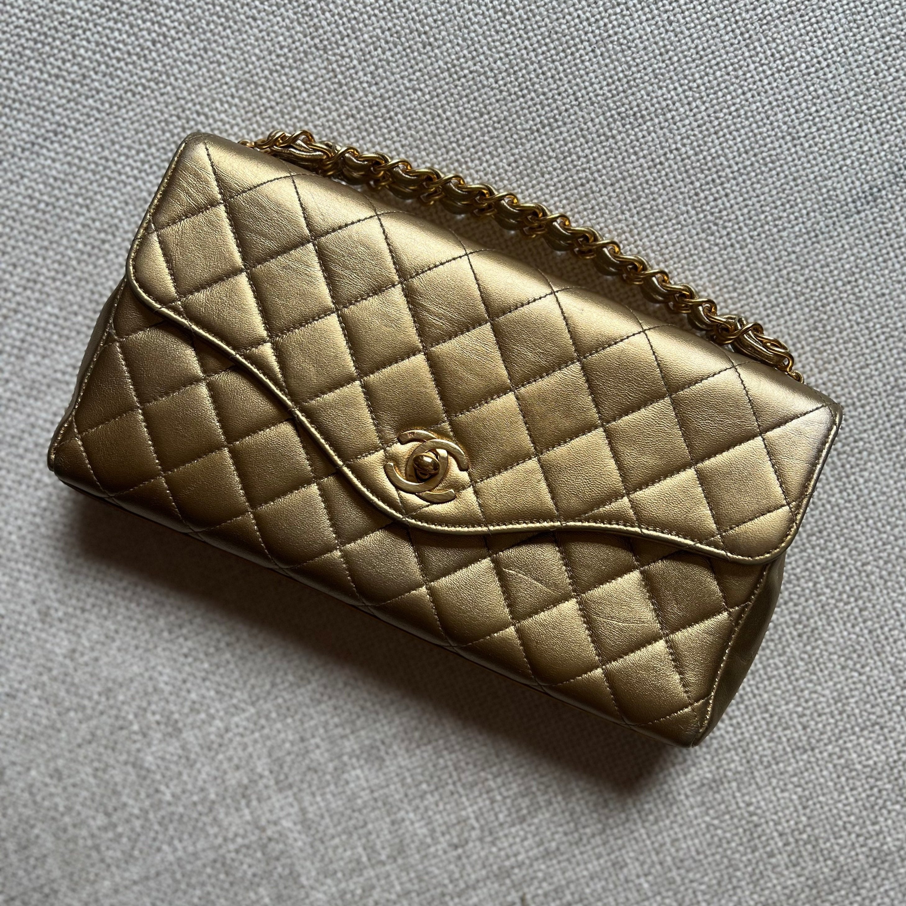 Chanel Gold Flap Handbag vintage
