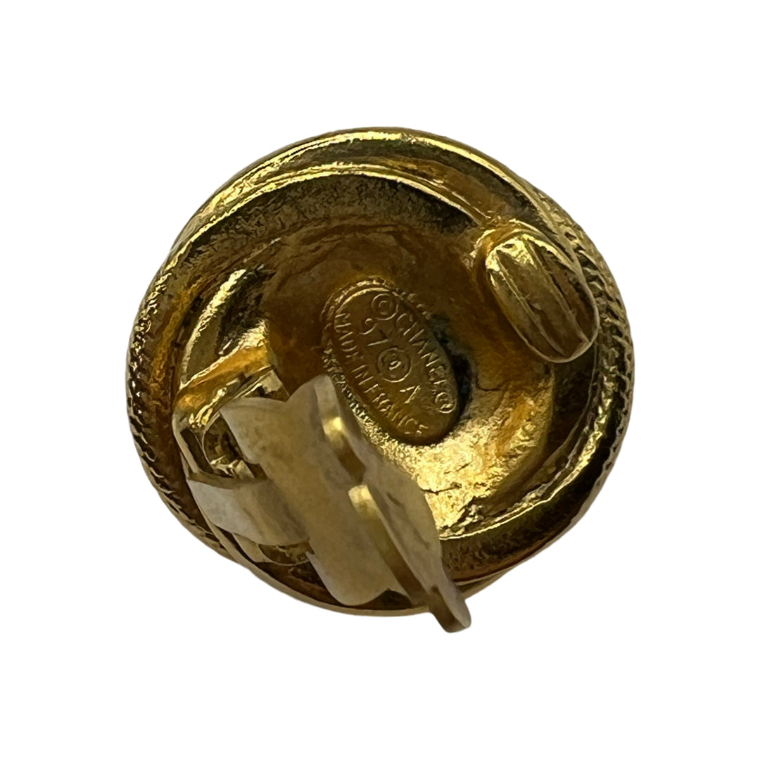 Gold Chanel Earrings Vintage 97