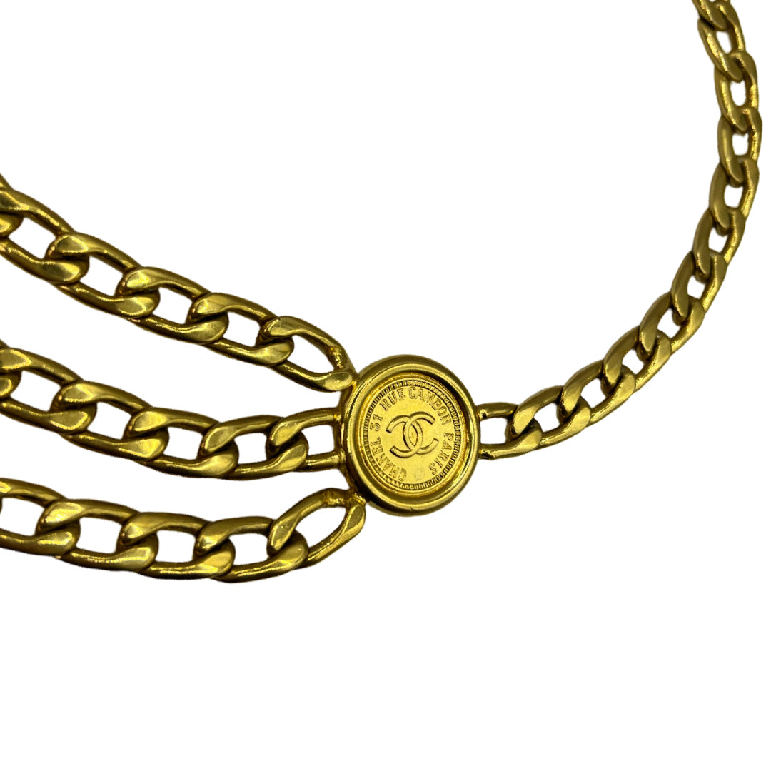 Vintage triple chain gold Chanel Belt