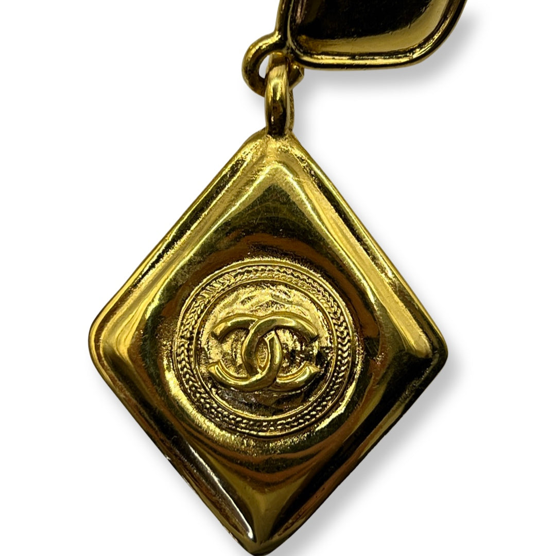 Huge Chanel Dangling Gold earrings