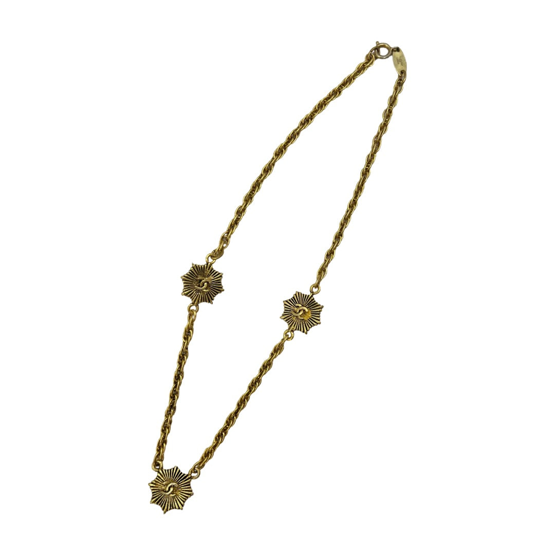 Vintage Chanel 80s gold necklace CC