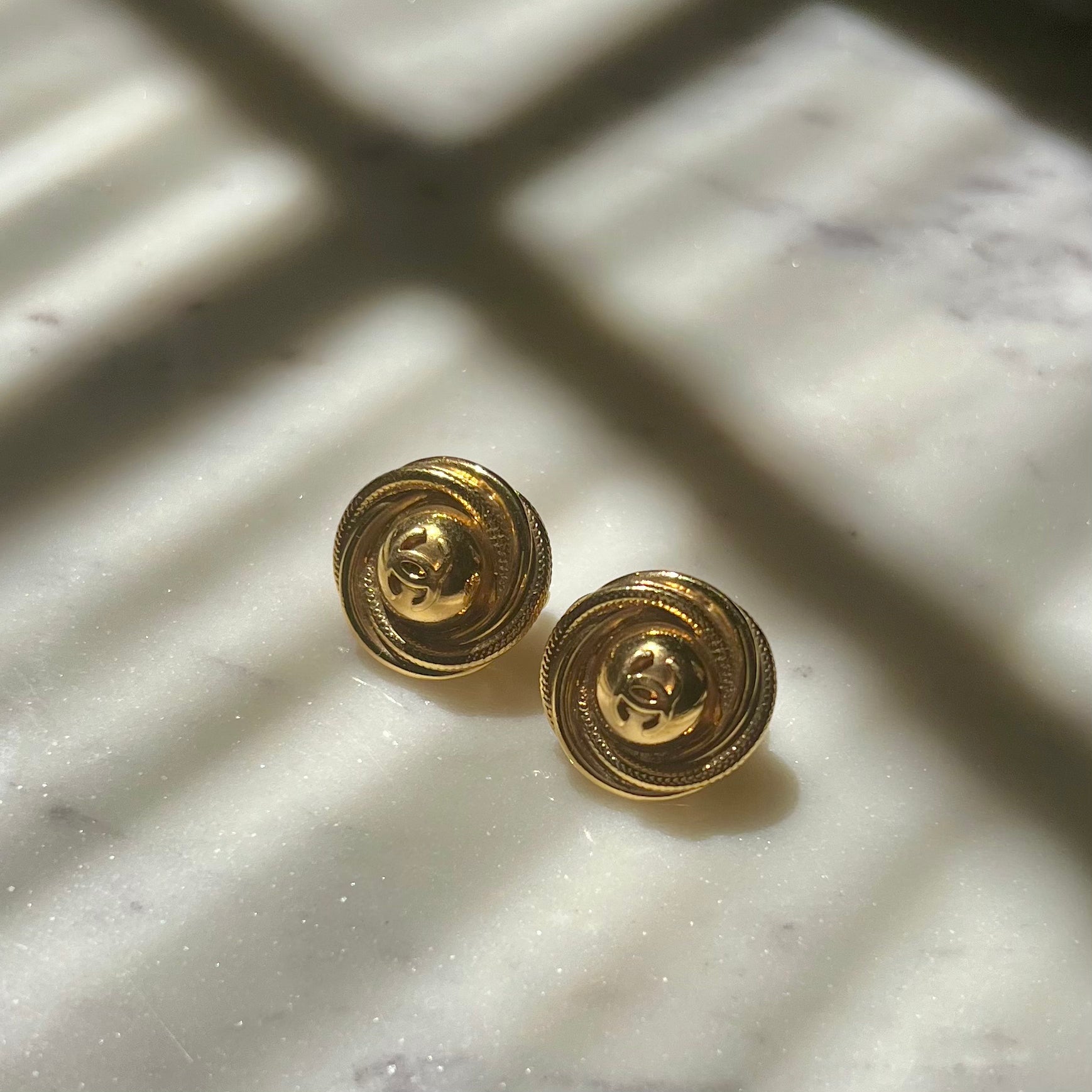 Vintage Chanel Earrings Gold 90s