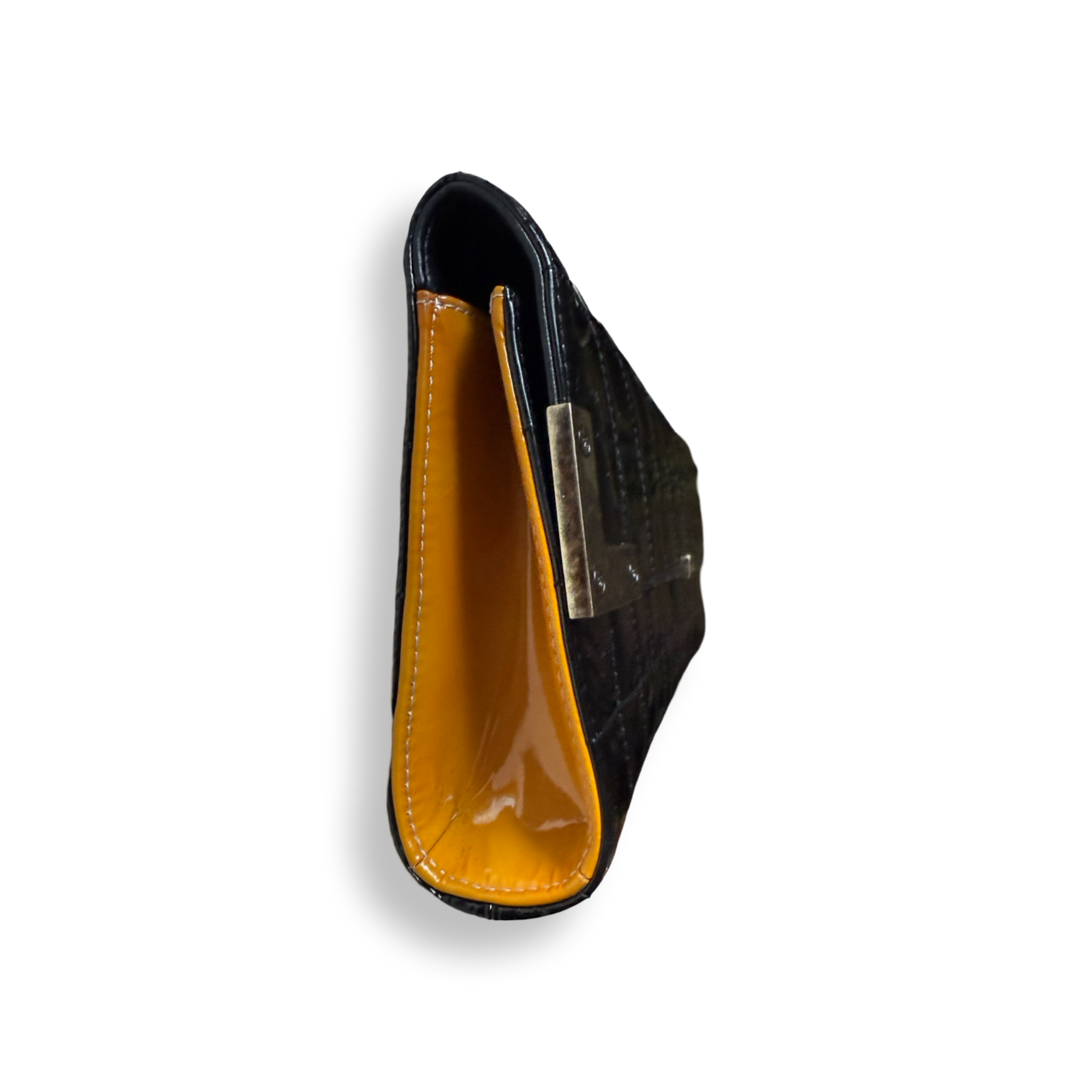 Chanel authentic vintage 00s retro oversized hand clutch black patent