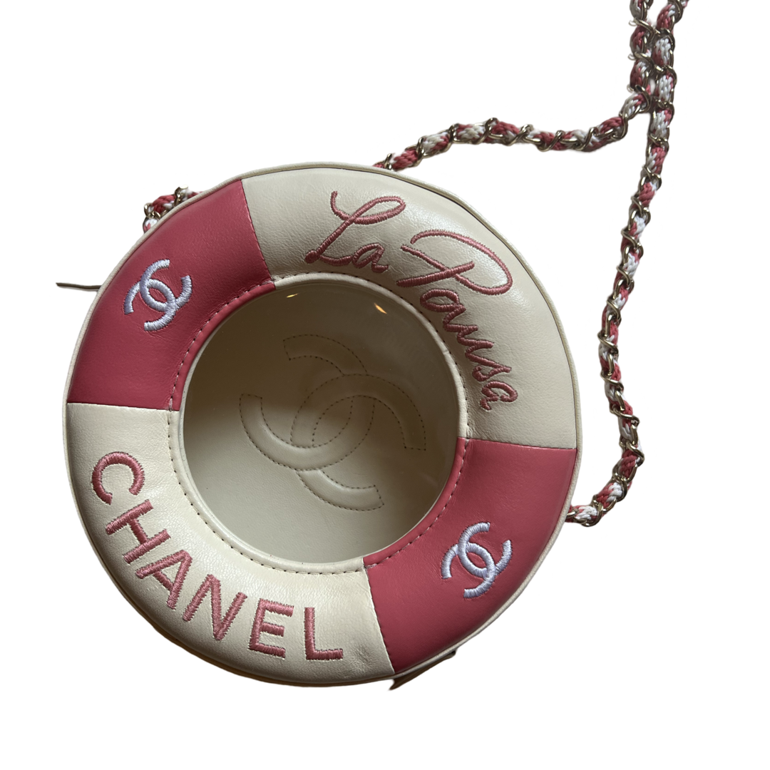 Chanel Pink and White Life Saver Purse Cruise Collection Coco Lifesave