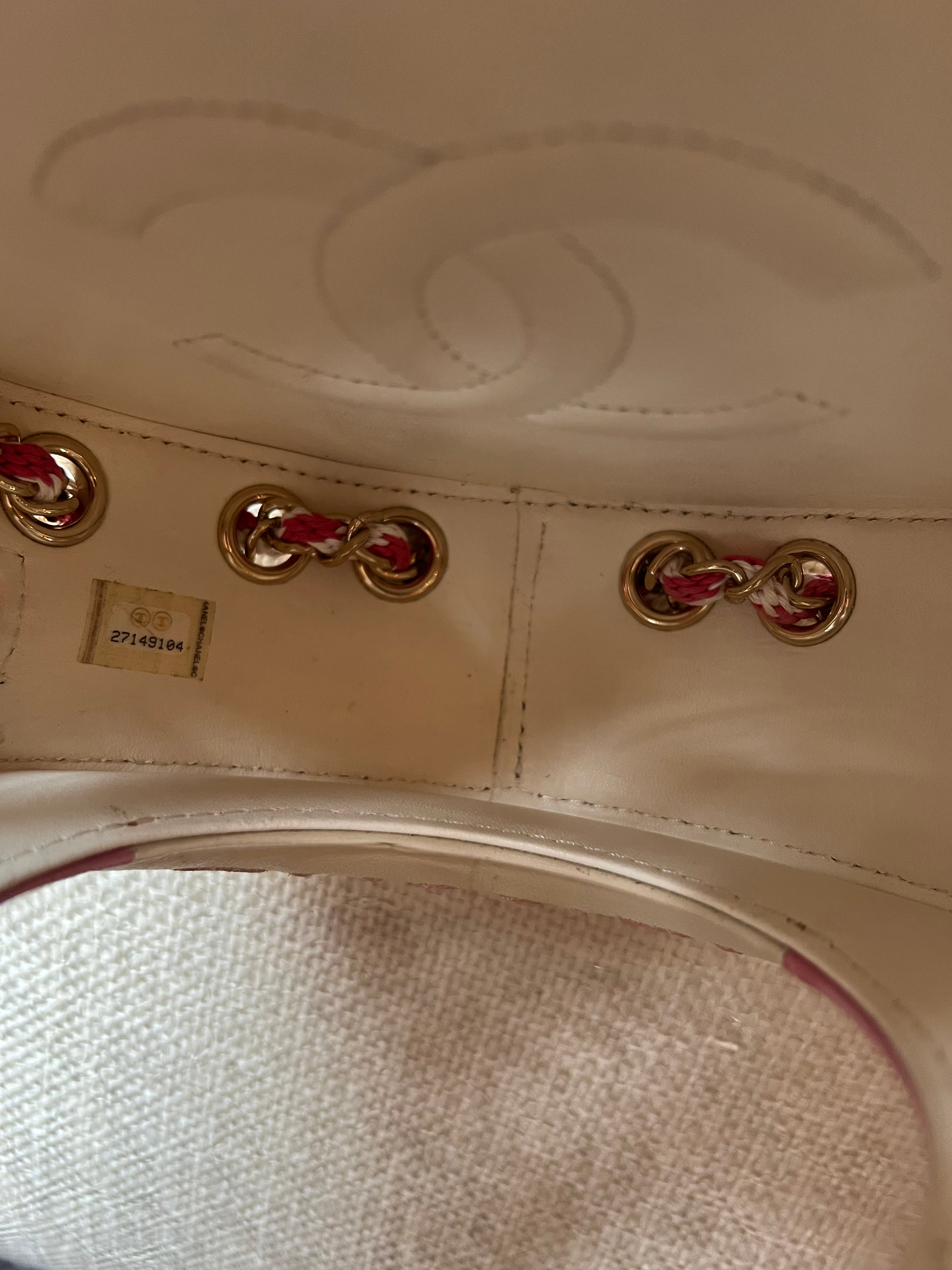 Chanel Coco Life Save Life Safer Hot Pink and White Bag