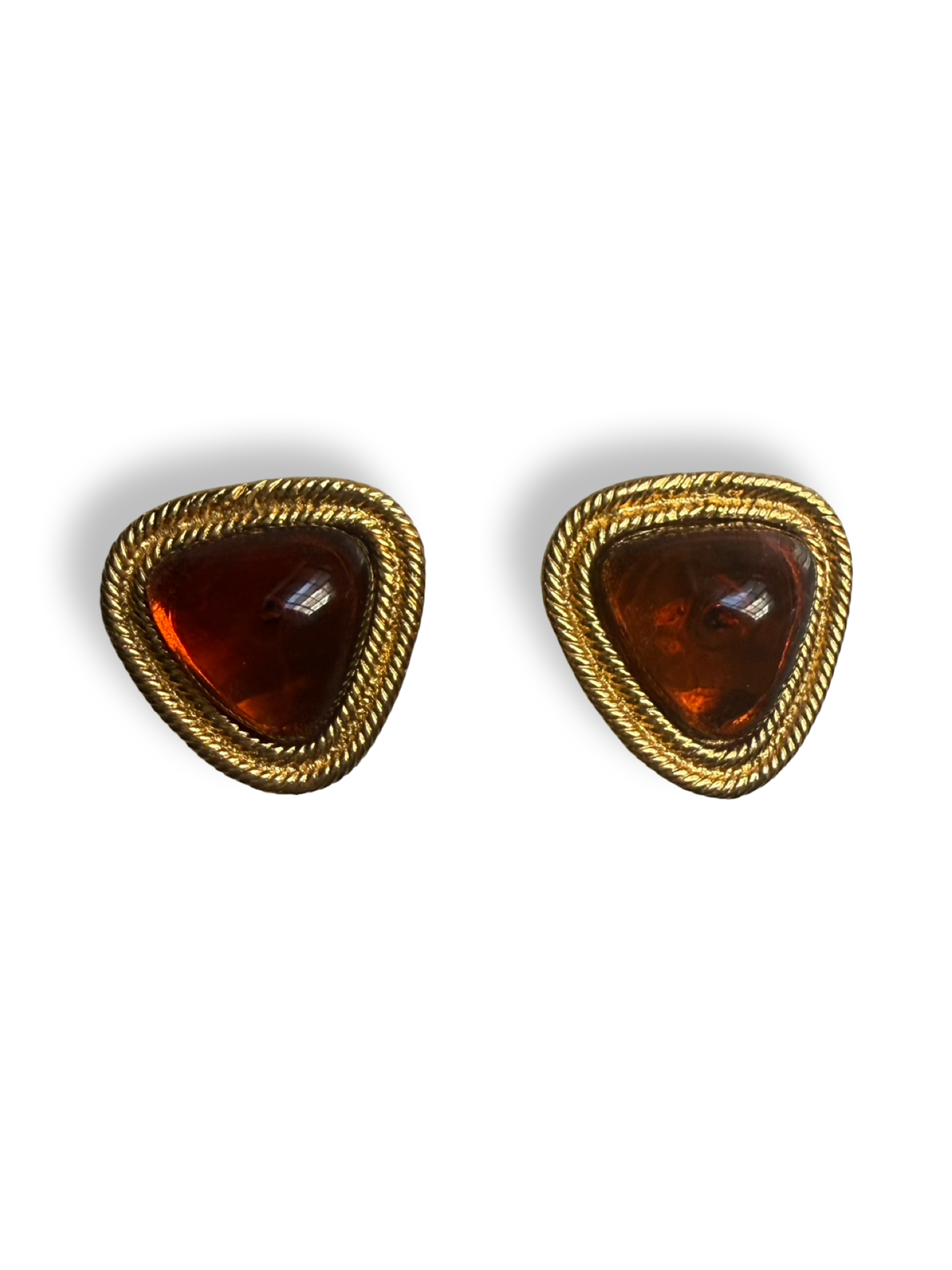 Chanel Vintage Amber Glass Earrings