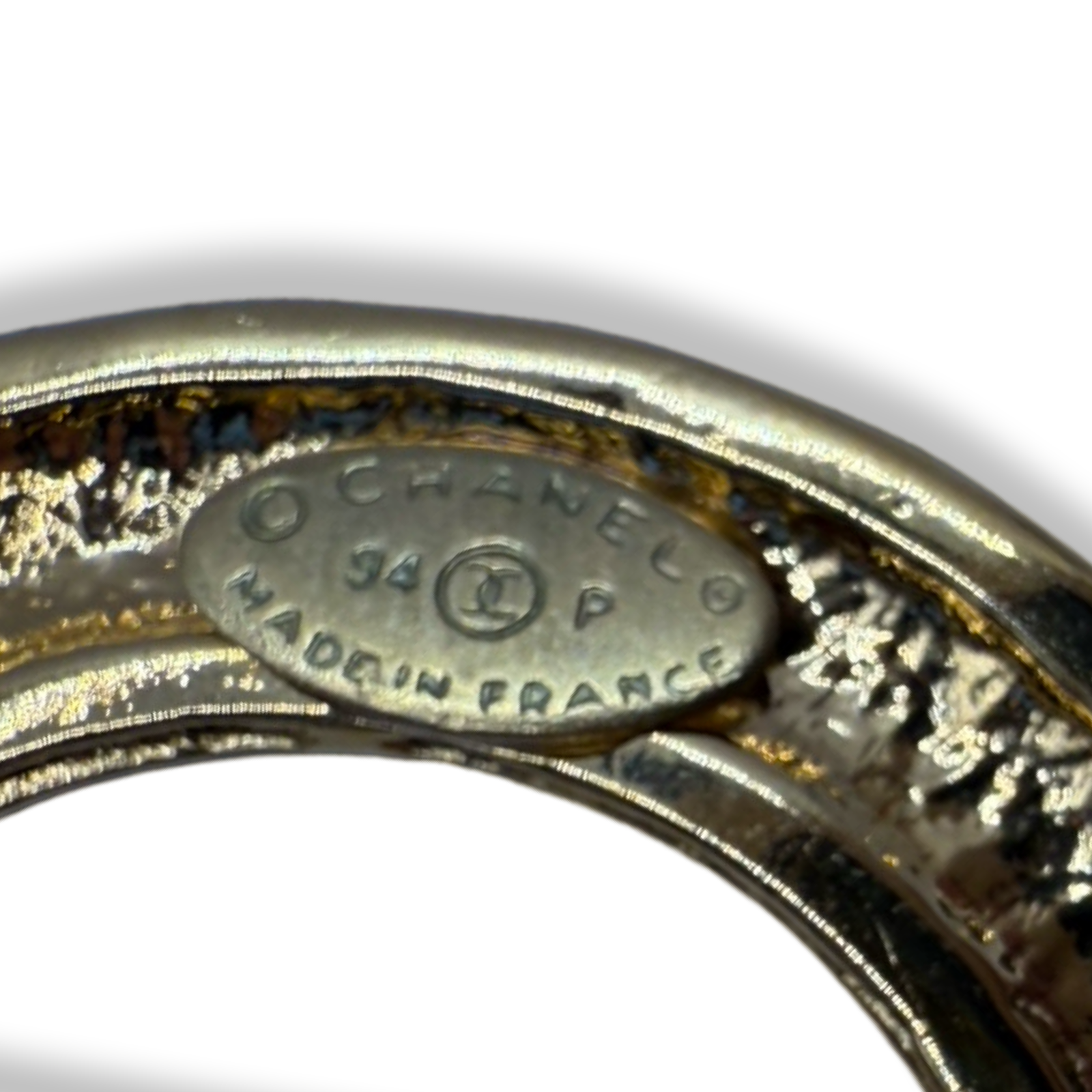 Chanel Authentic Hoop Brooch with hanging CC mark charms