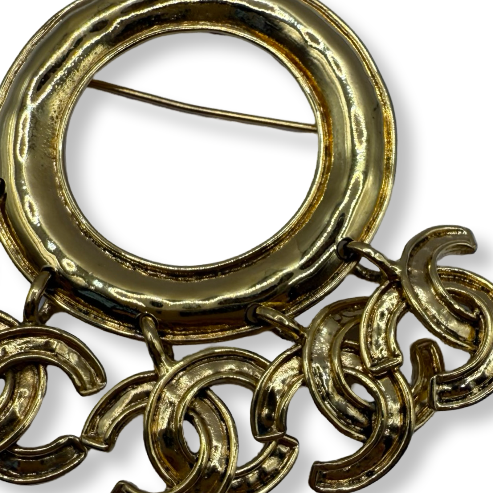 Chanel_Vintage_94_CC_Charm_Brooch_Pin oversized hoop with charms authentic