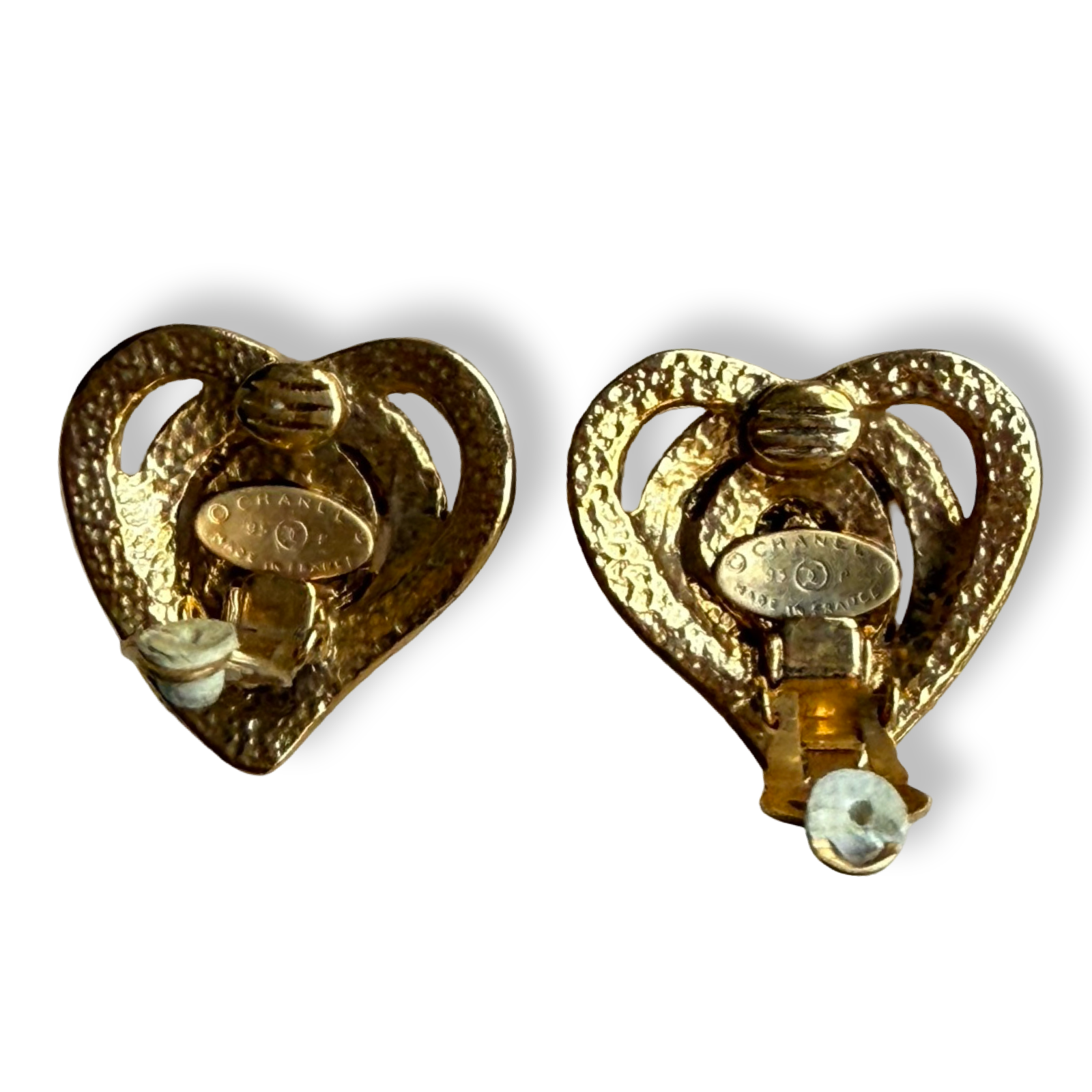 Chanel Vintage Barbie Heart Earrings
