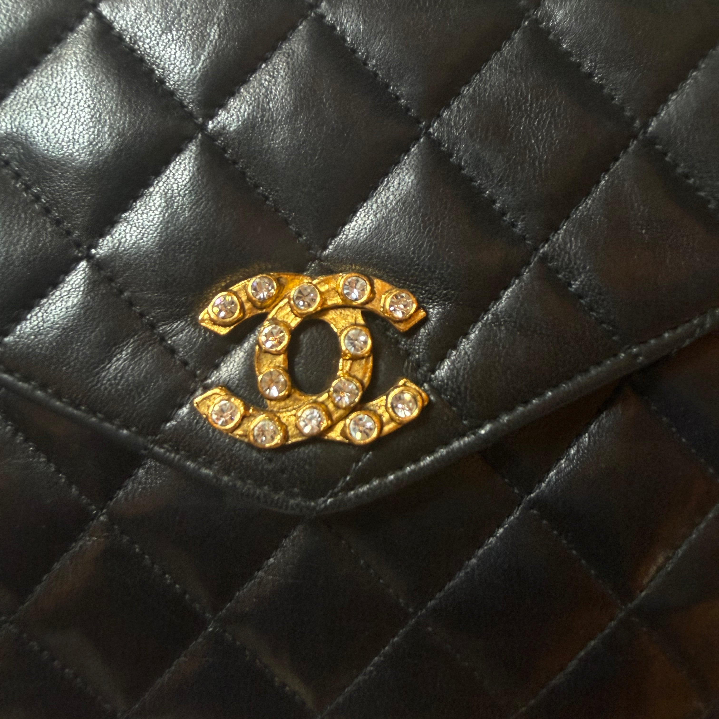 Chanel Vintage Crystal Embellished Classic Flap