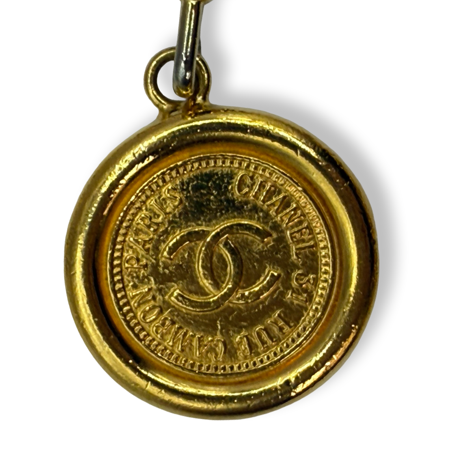 Chanel vintage authentic chain belt or necklace with coco mark rue cambion charm