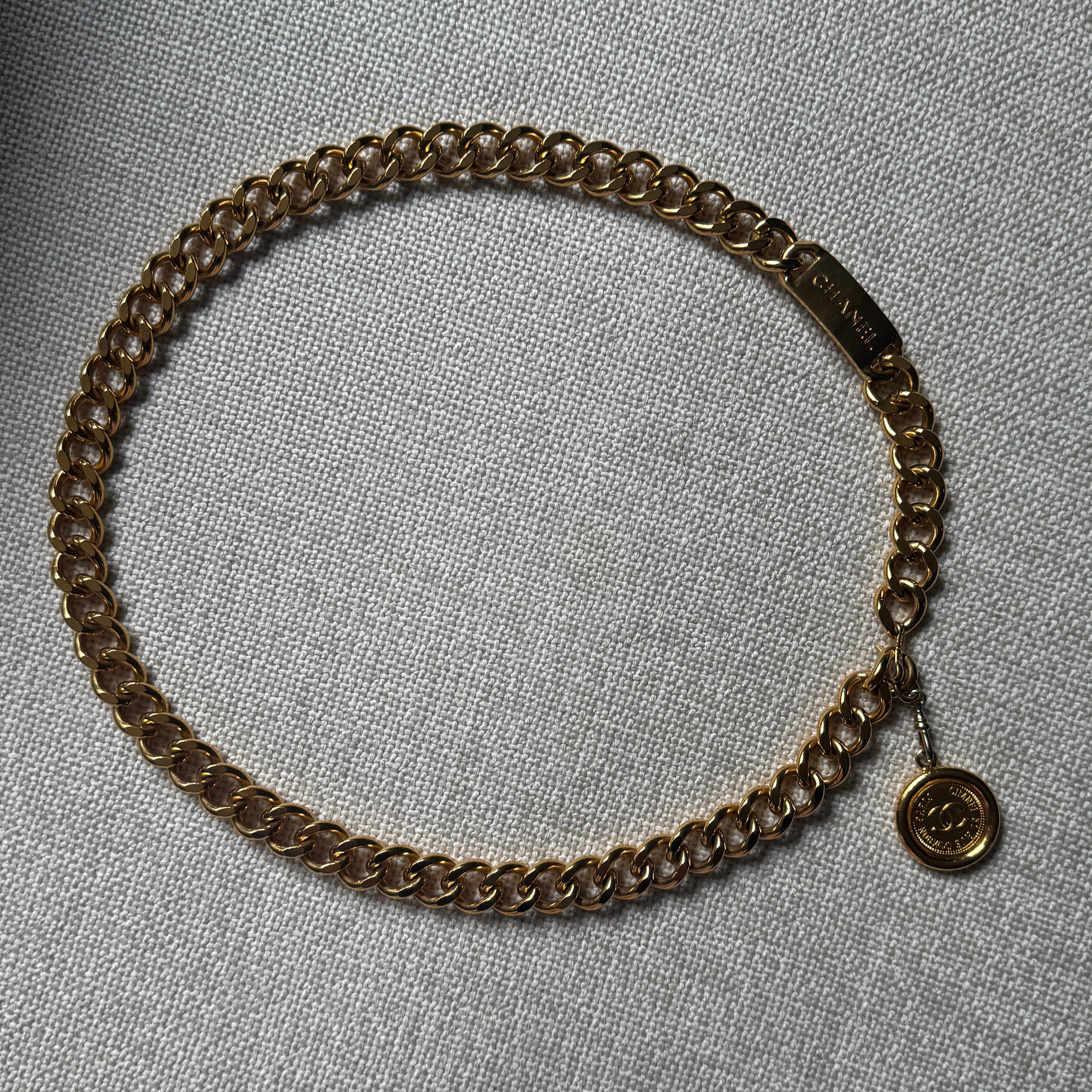 Chanel Vintage CC Medallion Chain Belt Gold