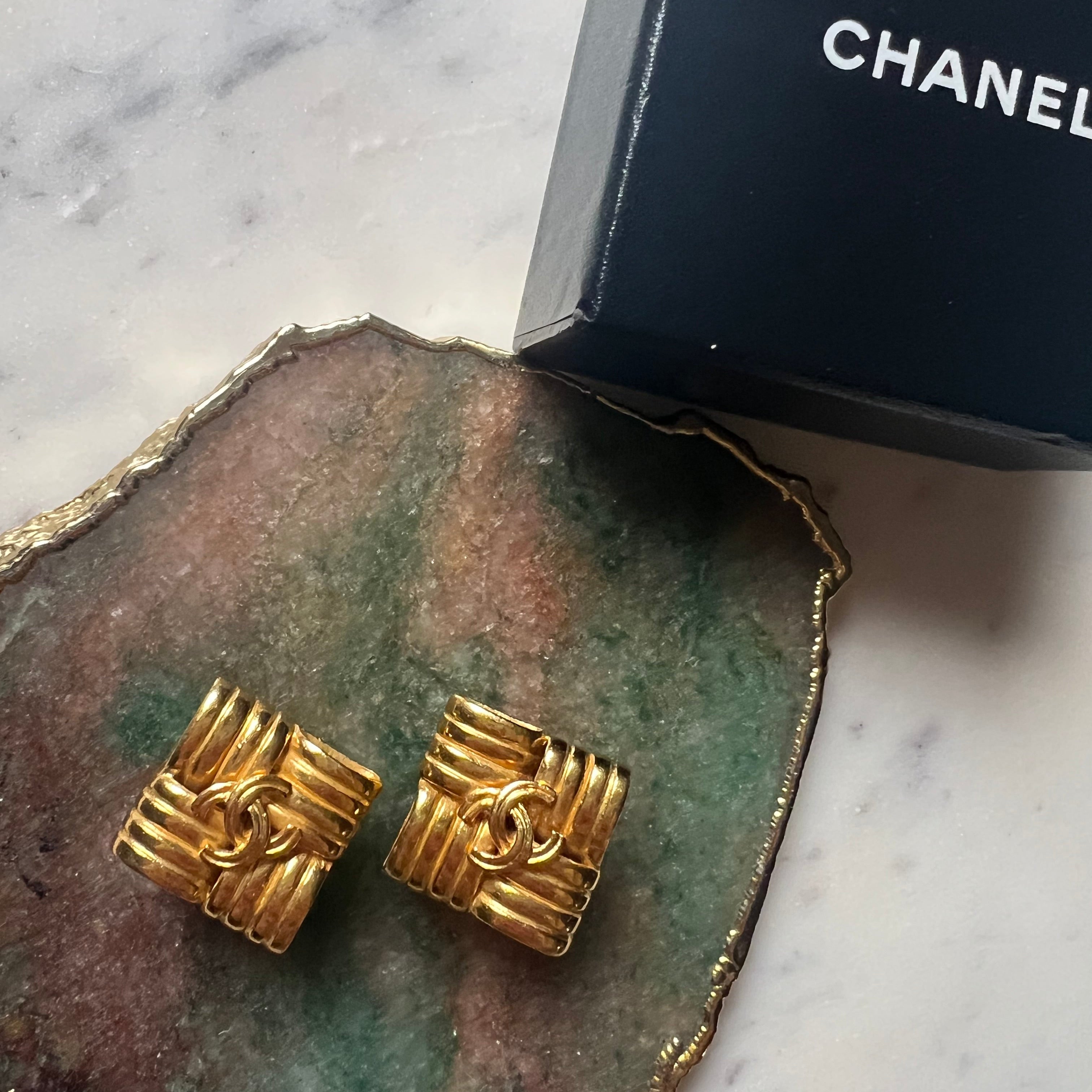 Authentic Chanel CC Earrings