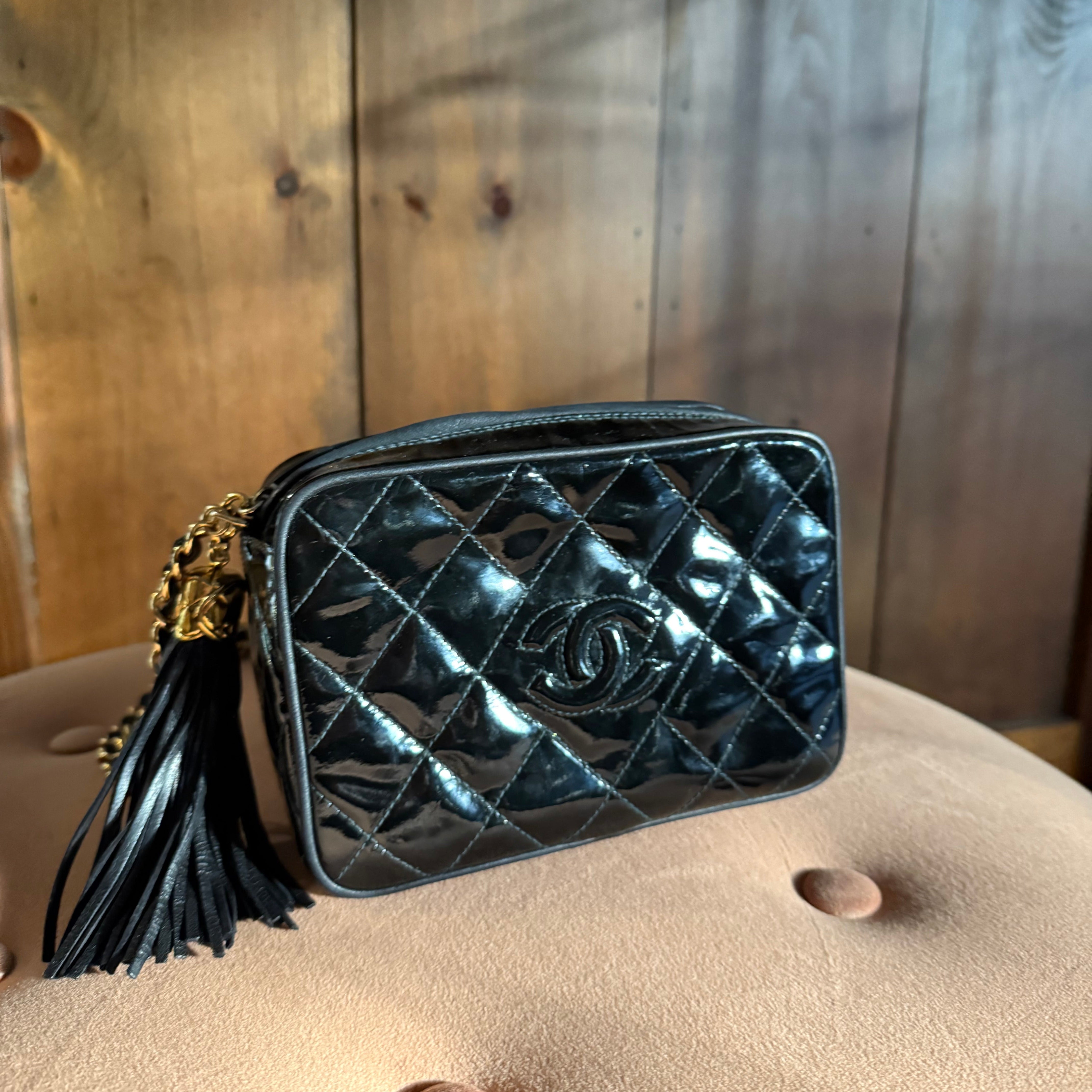 Chanel Vintage Patent Camera Bag Small