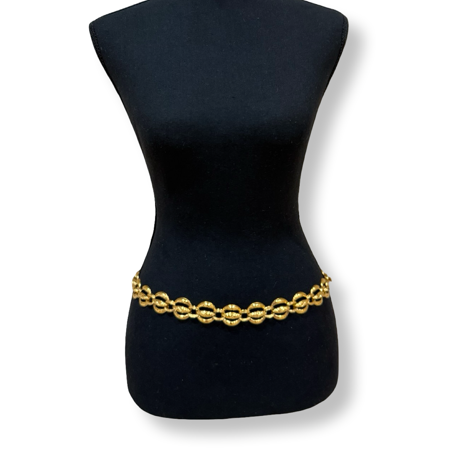Chanel Vintage Chain Belt Matelasse authentic 1980s gold plated