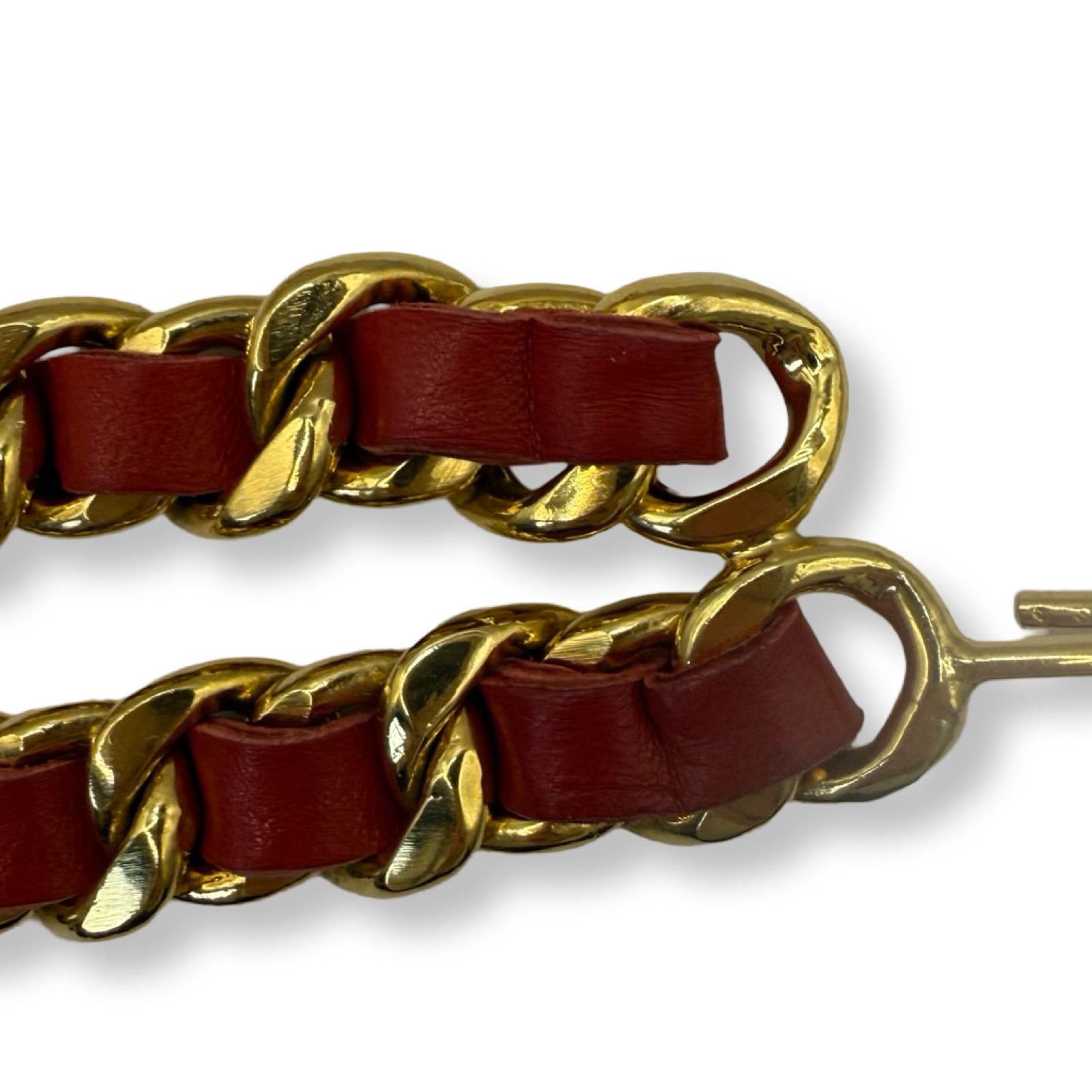 Chanel Vintage Leather Woven Chain Belt