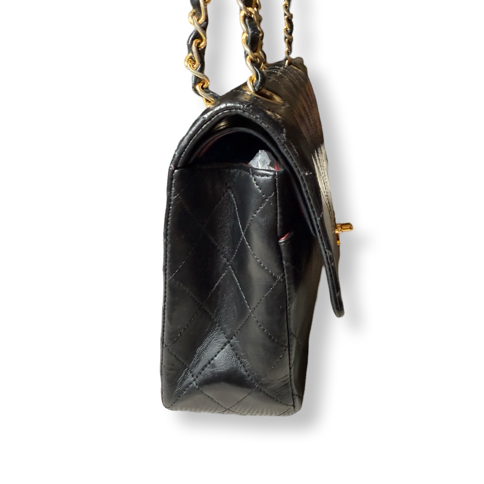 Chanel Classic Flap Vintage Double Flap Medium Black Leather