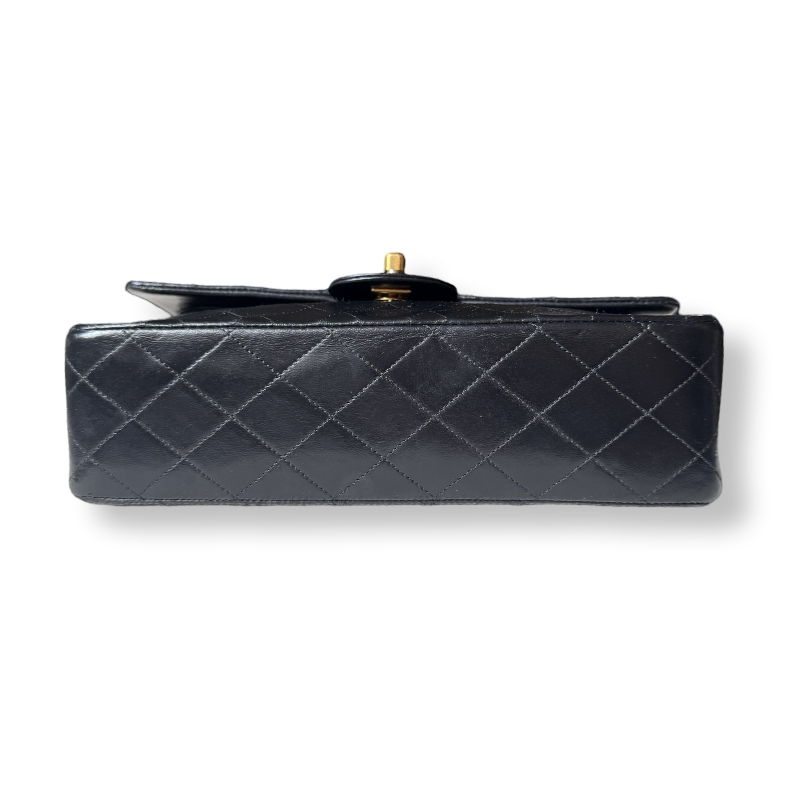 Chanel authentic classic flap double flap medium black  vintage 1990s gold hardware