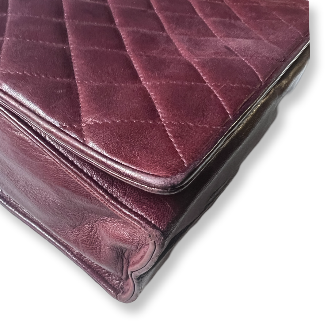 vintage chanel handbag burgundy authentic