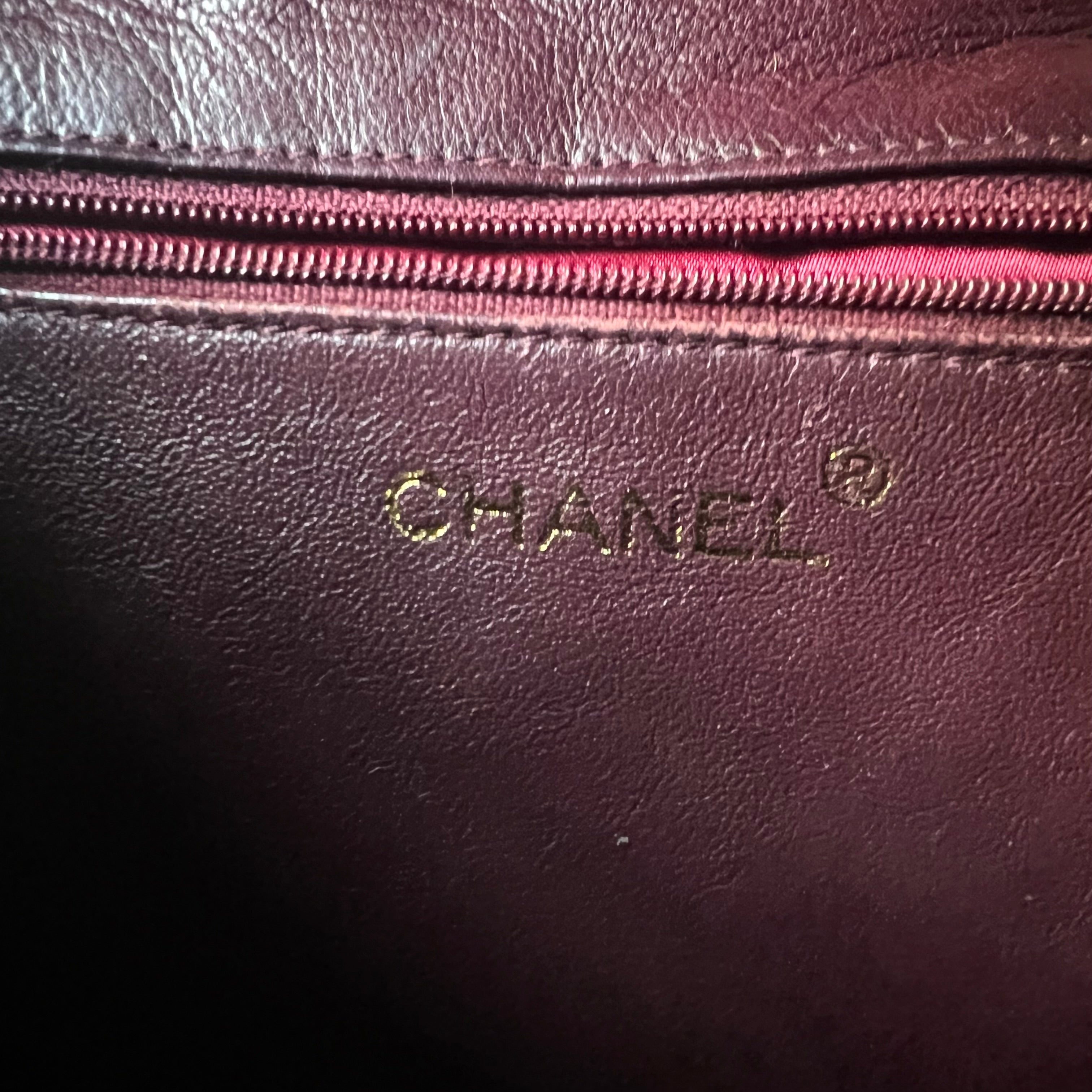 vintage chanel authentic burgundy classic full flap shoulder bag