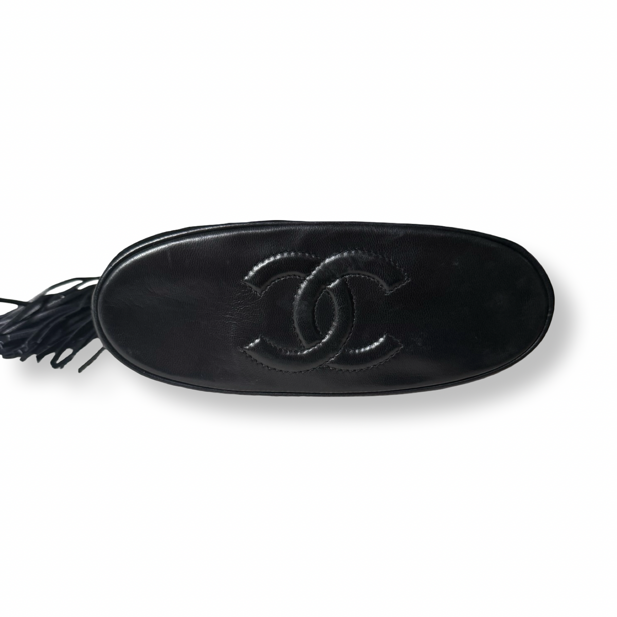 Chanel Vintage Raffia & Lambskin Tassel Bag