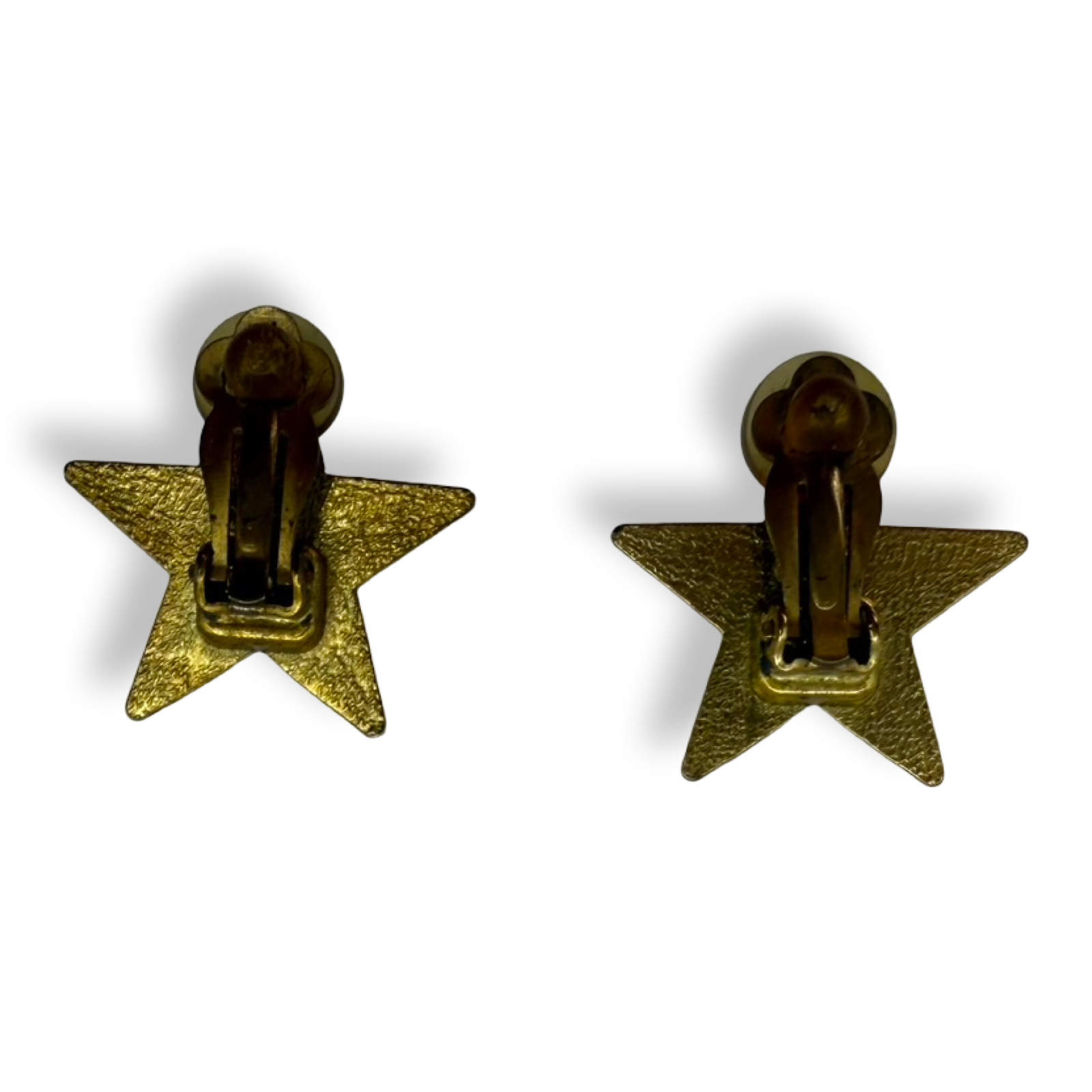 Pair of gold star-shaped earrings Chanel Vintage Authentic Yellow star-shaped earrings CC gold studs 00s y2k