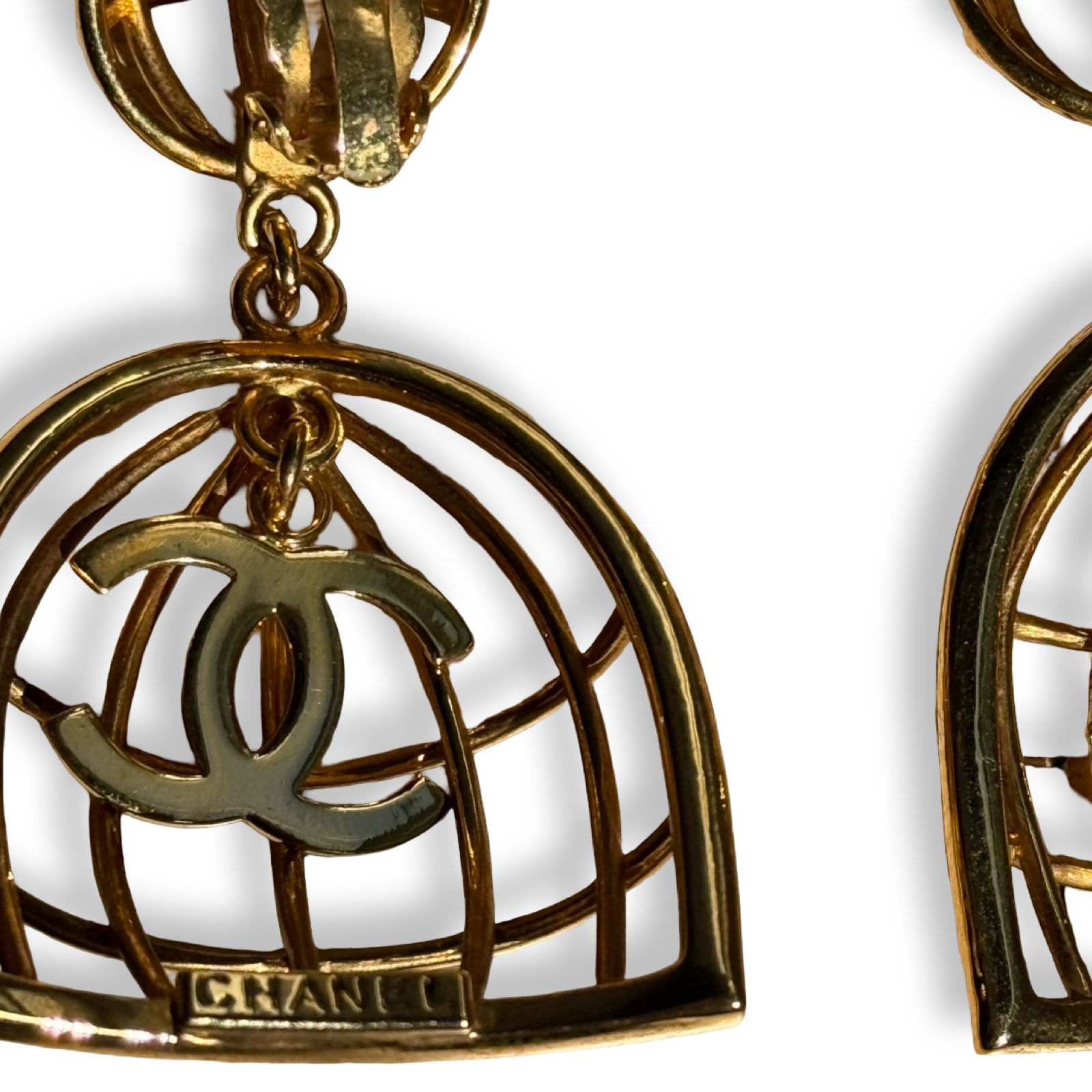 Chanel Vintage Birdcage Earrings