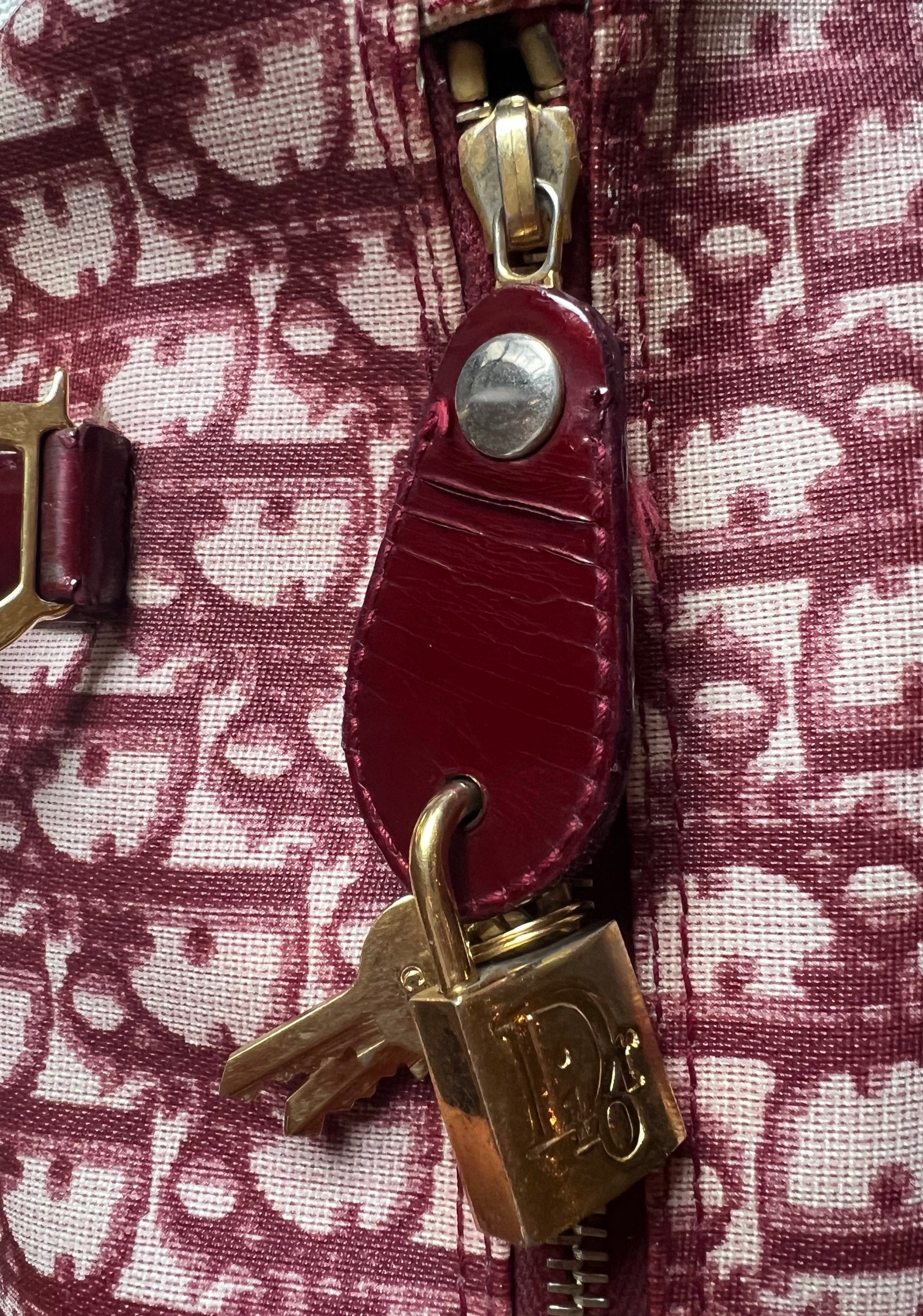 Dior Retro Boston Bag Burgundy trotter