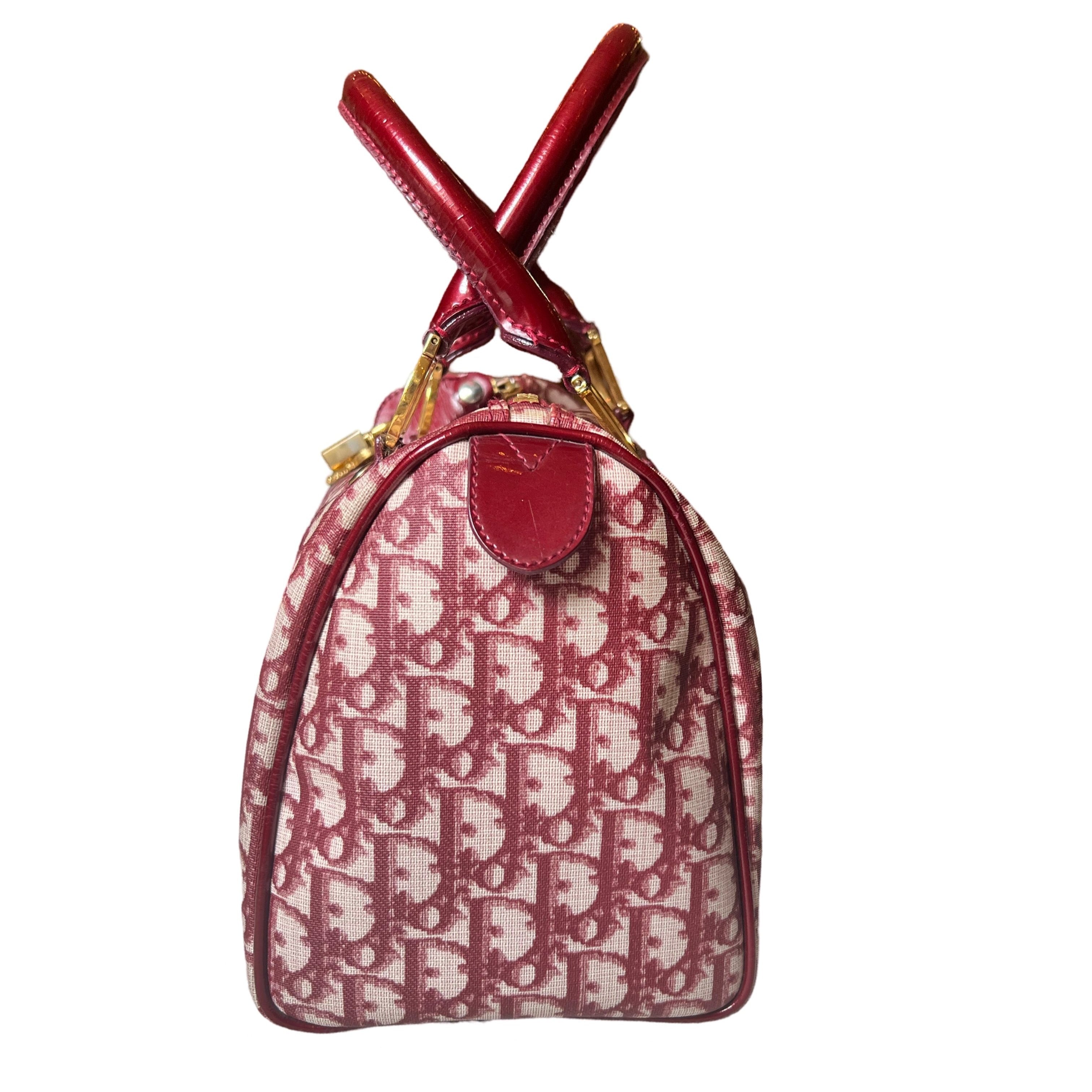 Dior vintage red boston bag oblique