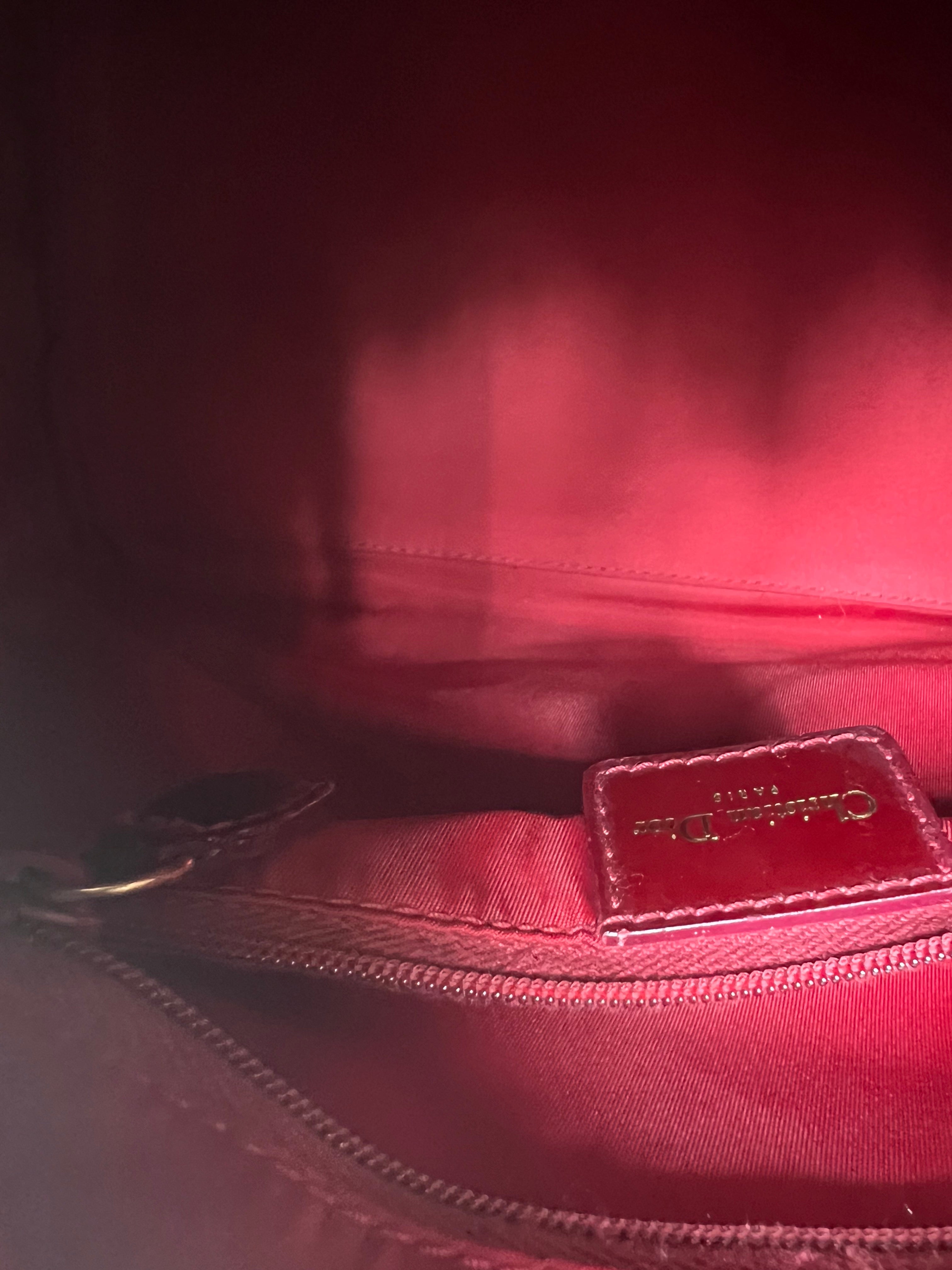 Dior Old Boston Bag Bordeaux Red