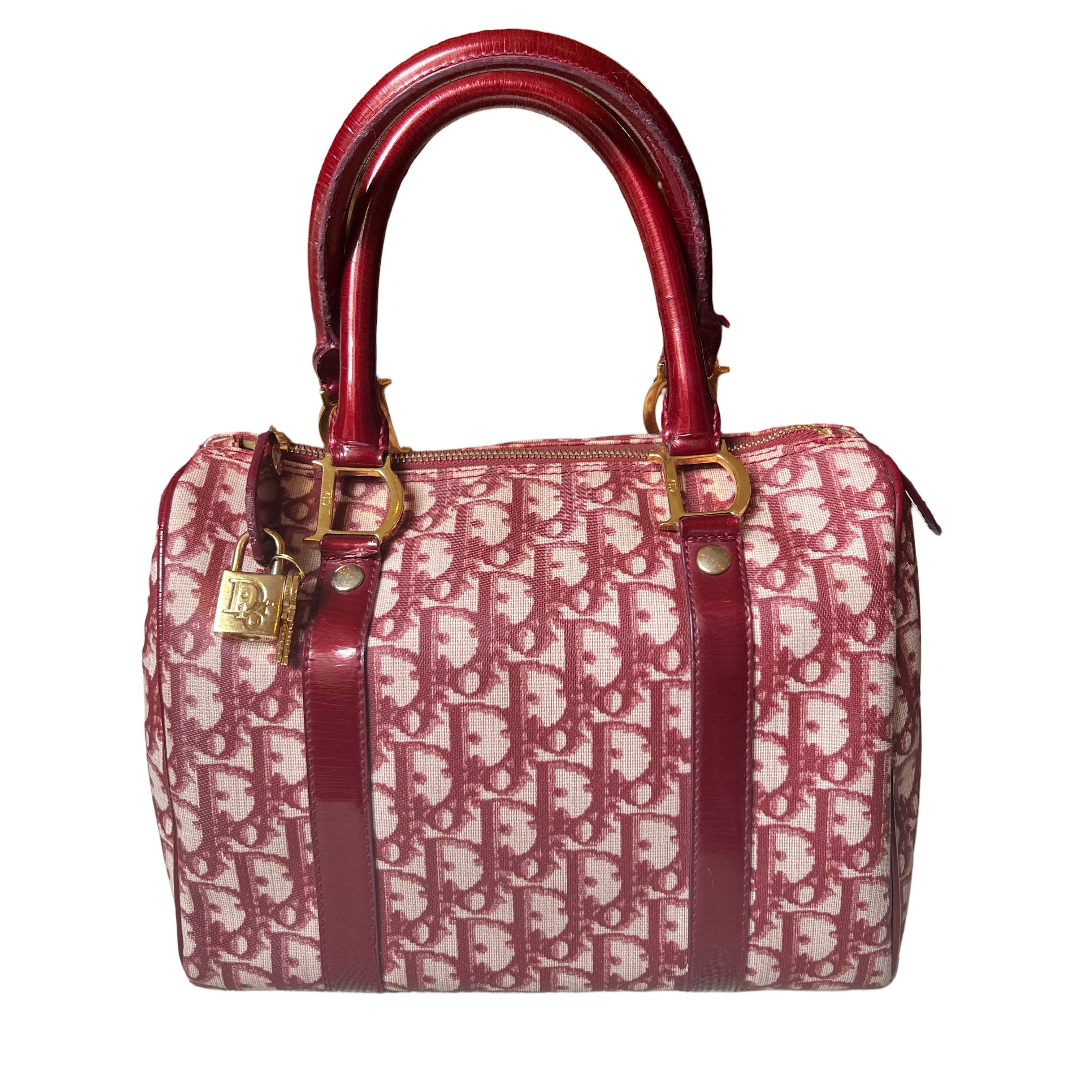 Christian Dior Trotter Boston Bag Red