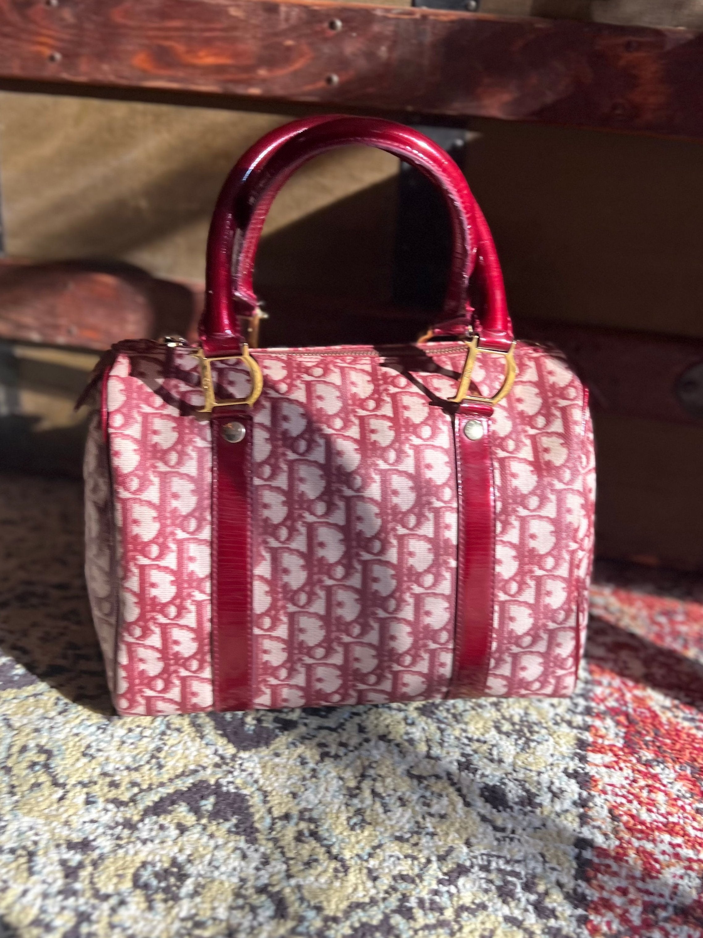 Dior Boston Bag Vintage Red