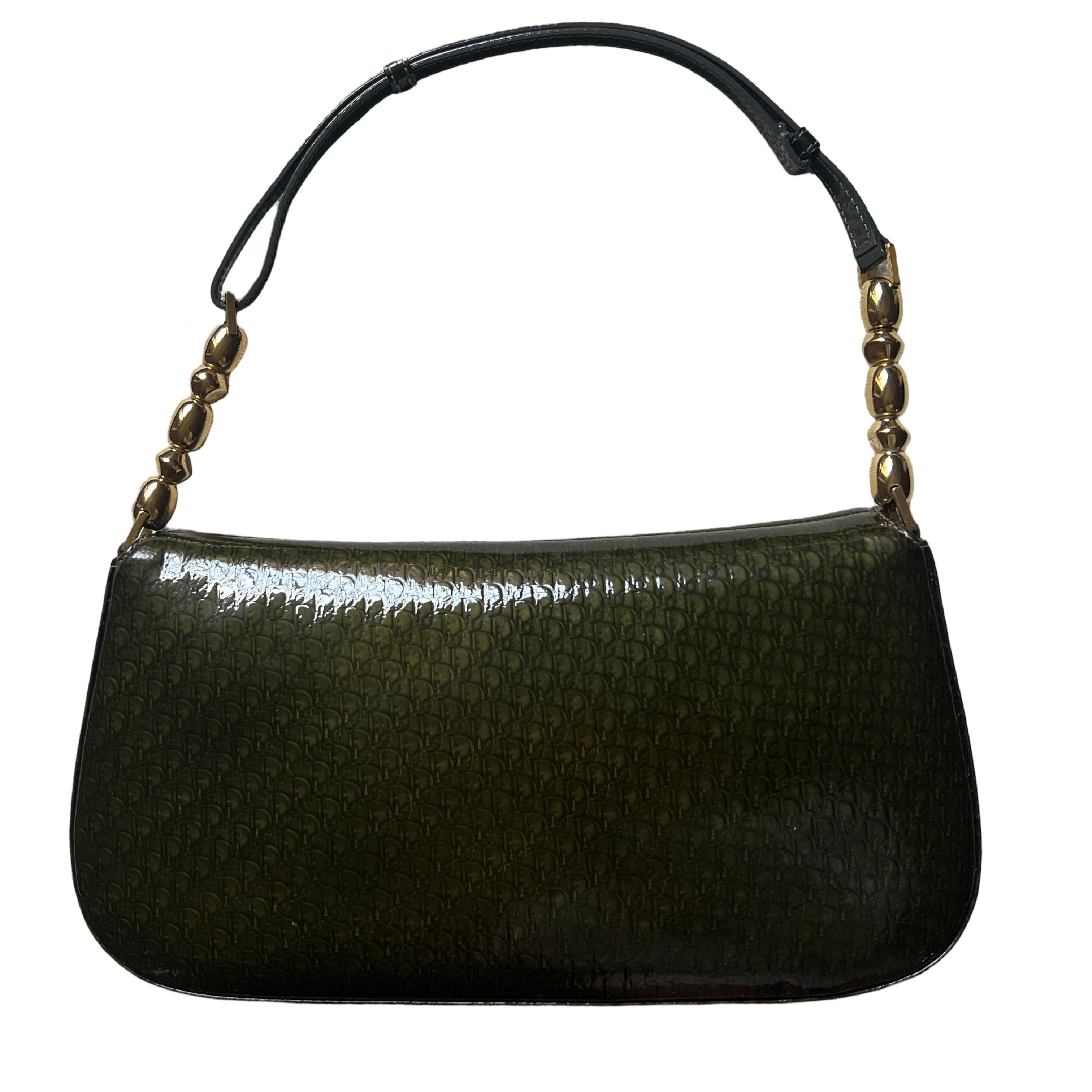 Dior Green Malice Bag Patent Leather Shoulder